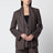 Taupe melange flannel shawl lapel blazer