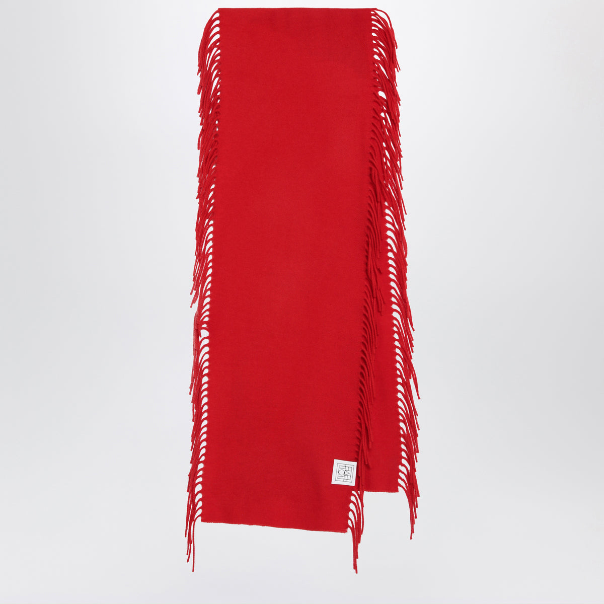 Sciarpa rossa in lana e cashmere