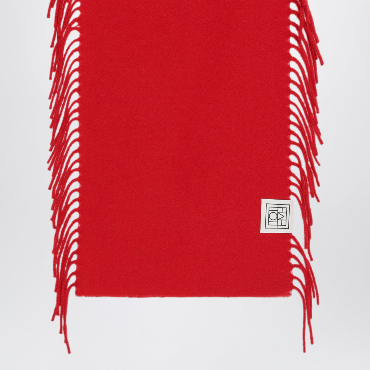 Sciarpa rossa in lana e cashmere