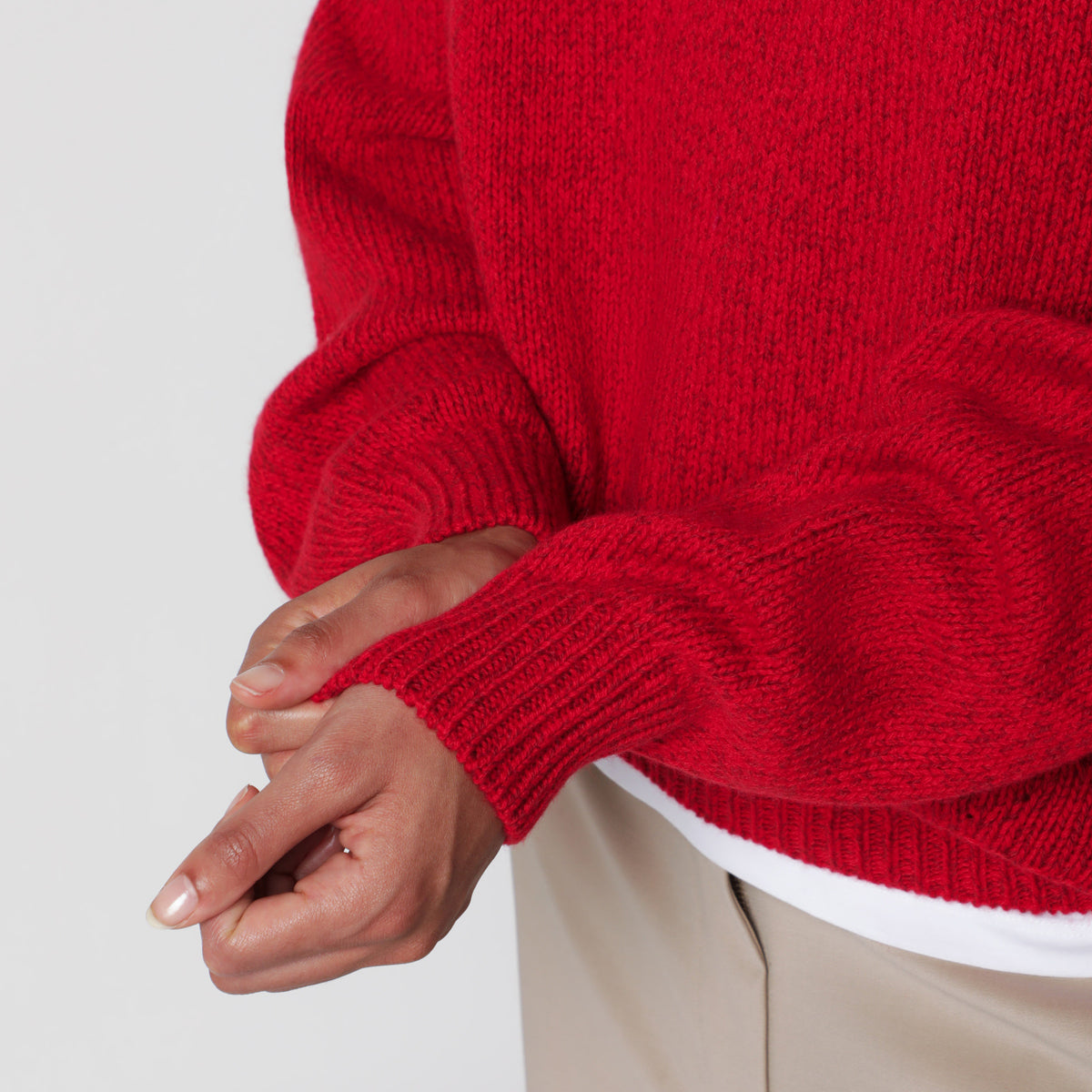 Maglione oversize rosso in lana e cashmere