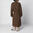 Manteau long marron en laine vierge