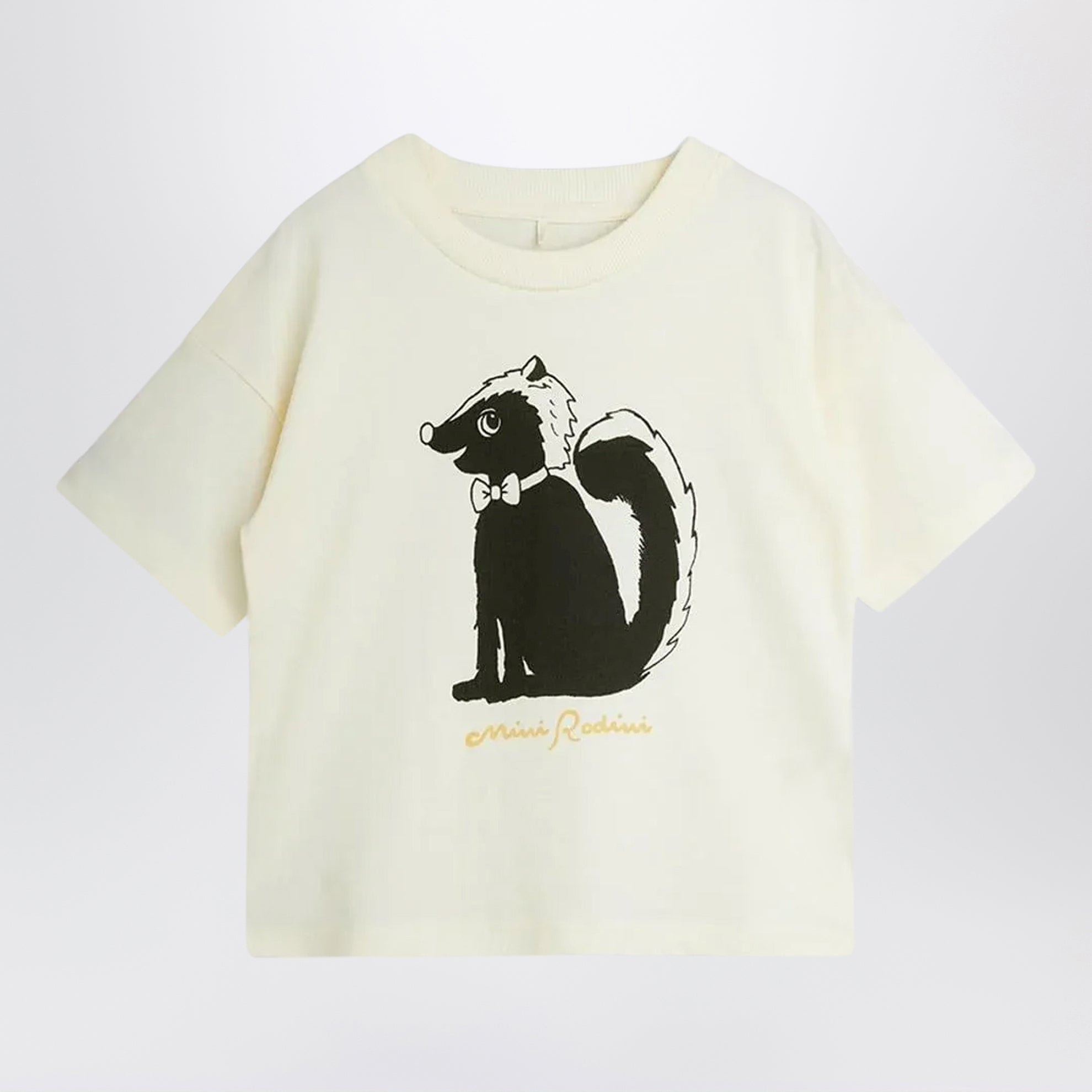 Weißes T-Shirt aus Baumwolle mit Stinktier-Print
