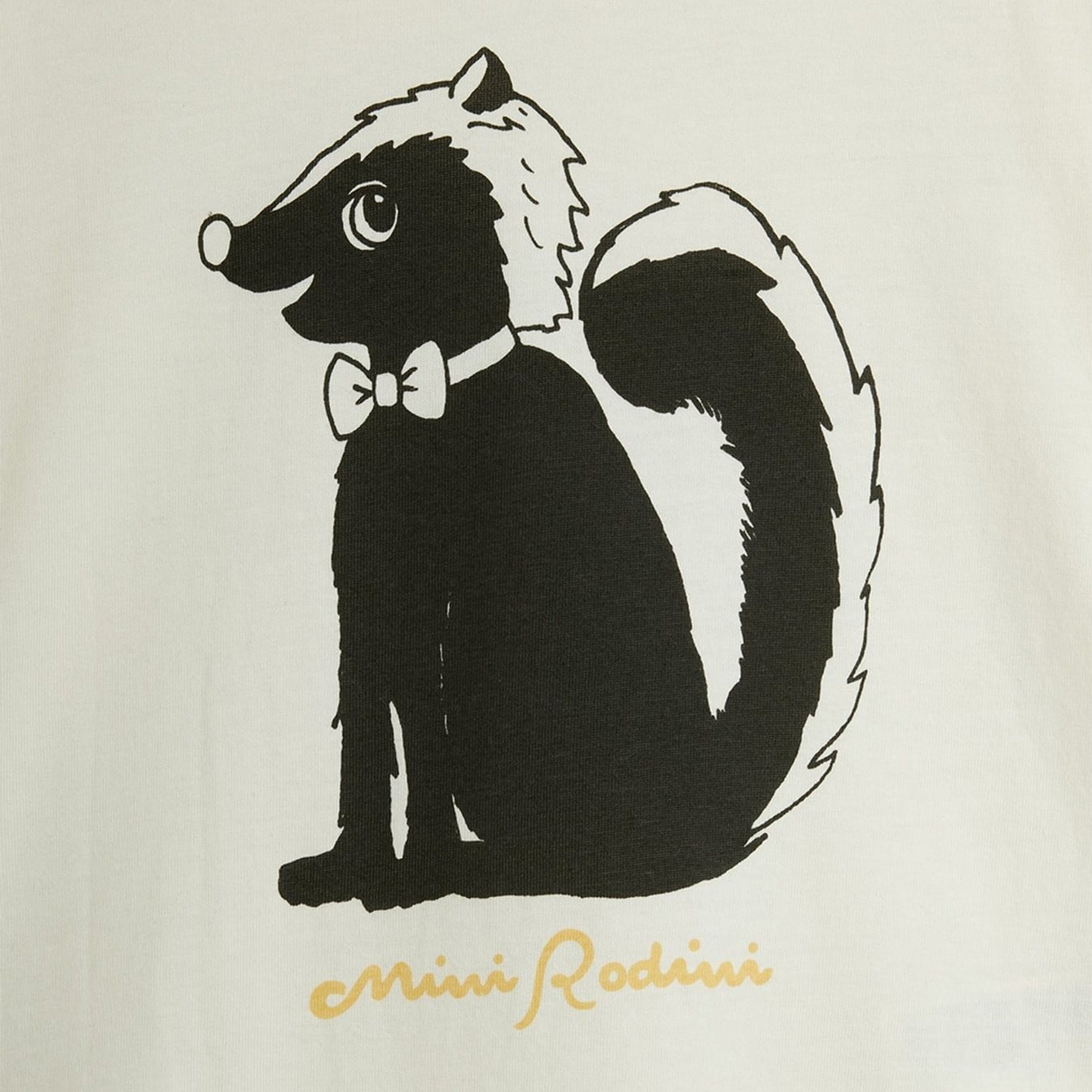 Weißes T-Shirt aus Baumwolle mit Stinktier-Print