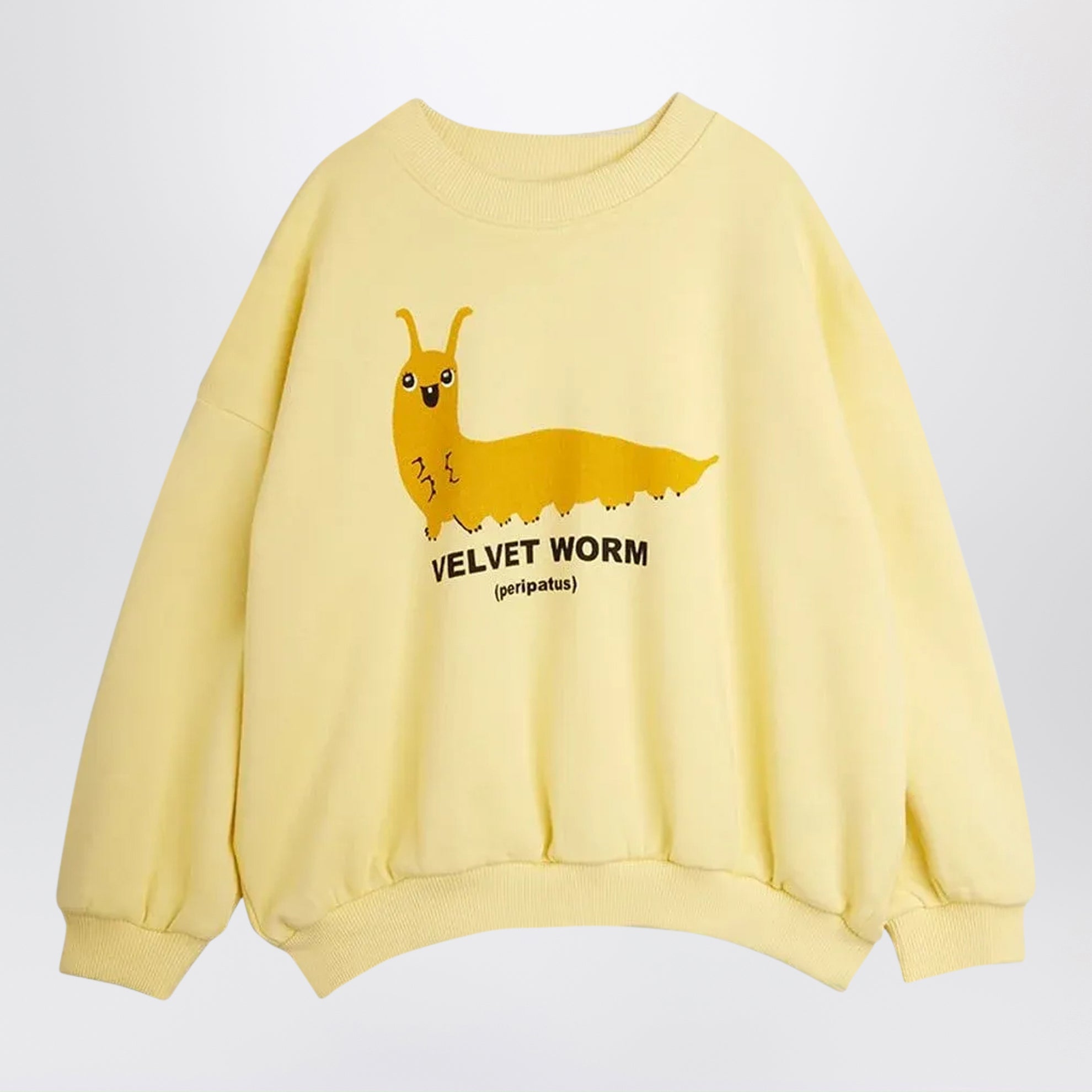 Gelbes Sweatshirt mit Rundhalsausschnitt aus Baumwolle