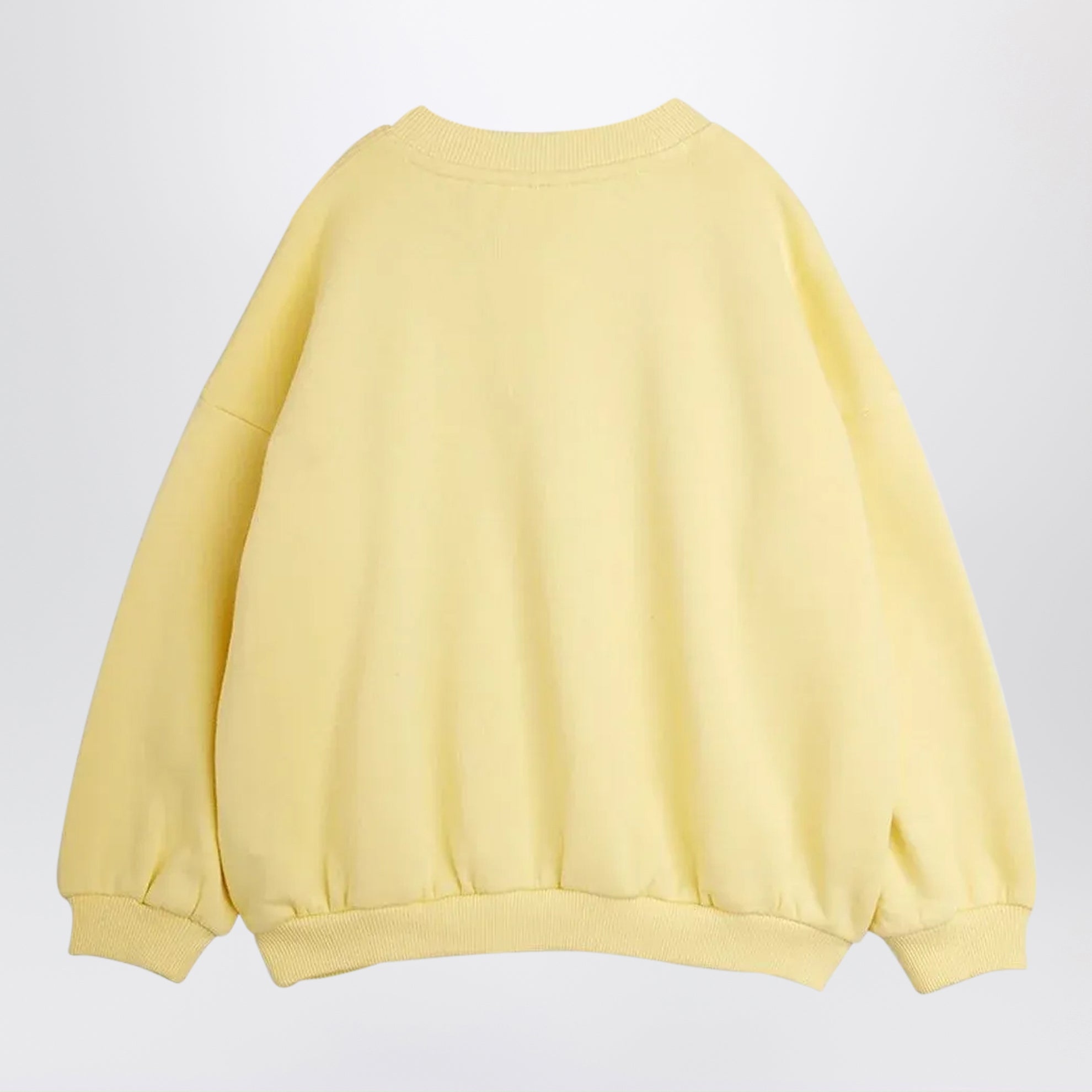 Gelbes Sweatshirt mit Rundhalsausschnitt aus Baumwolle