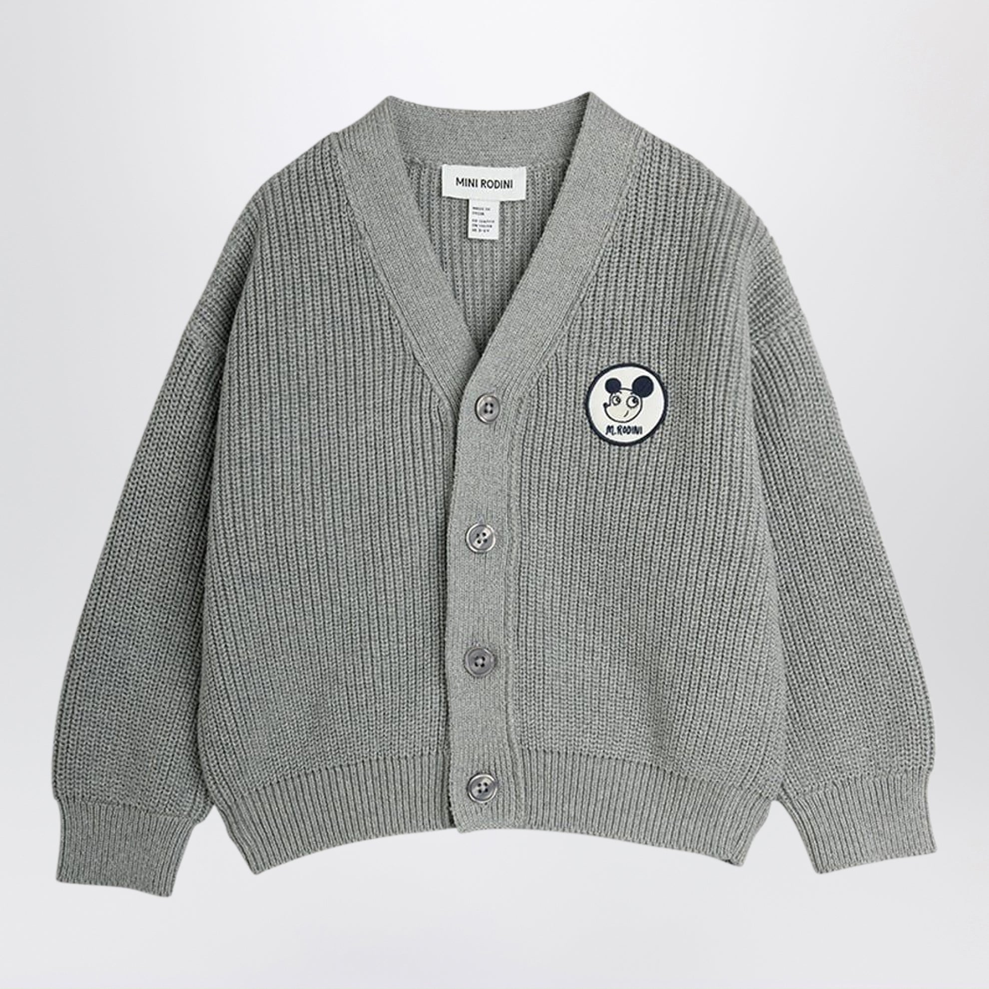 Cardigan Ritzratz grigio mélange in cotone biologico