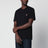 T-shirt nera in cotone con patch logo
