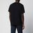 T-shirt nera in cotone con patch logo