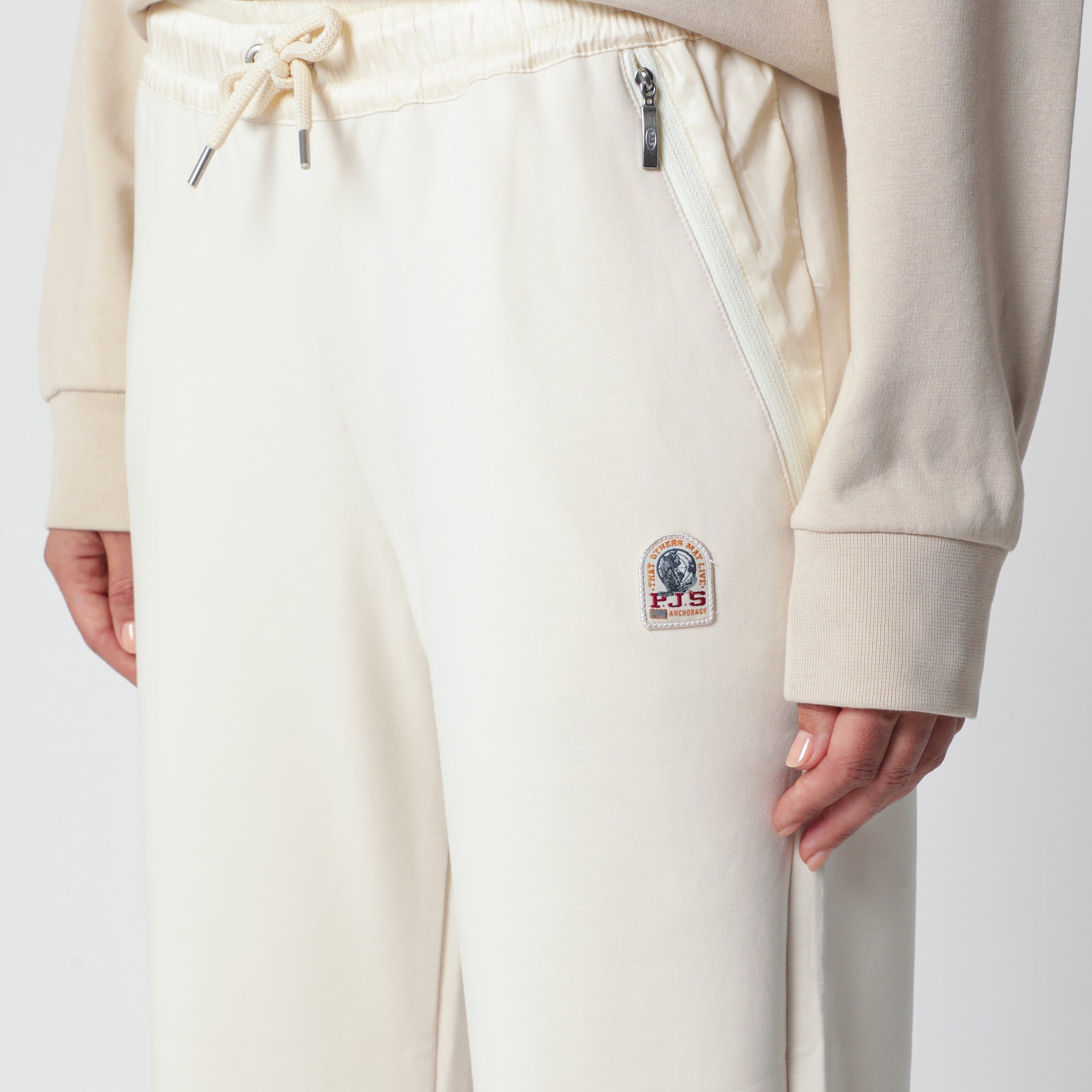 Ivory jogging trousers