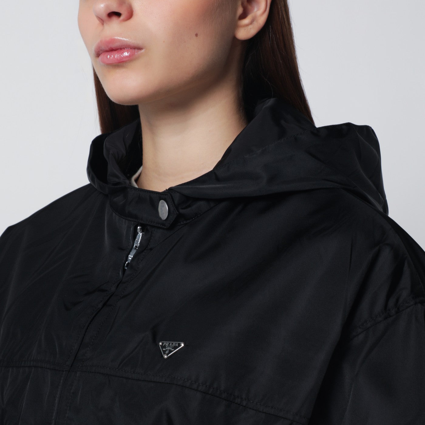 Schwarzer Blouson aus Re-Nylon
