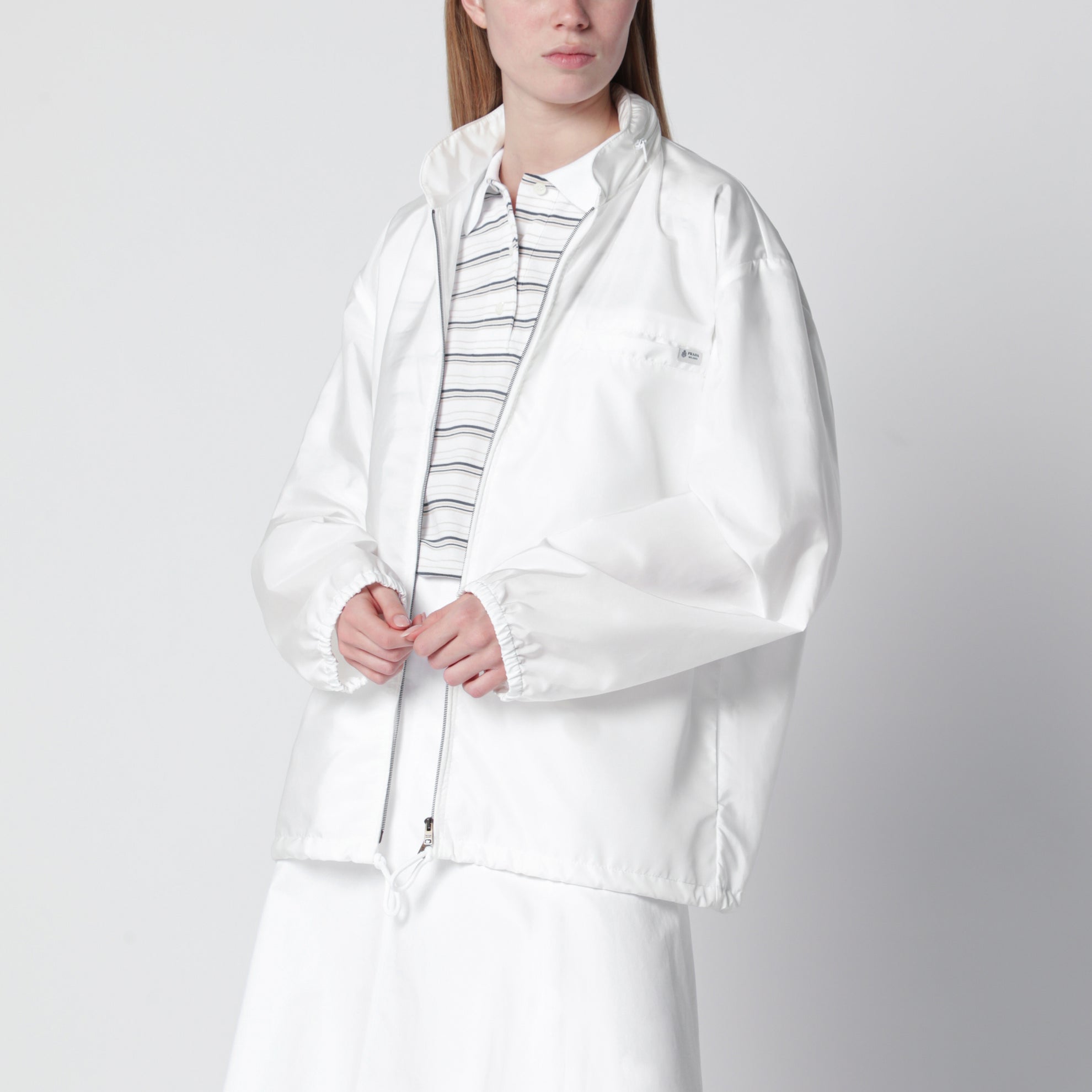 Giacca leggera in Re-Nylon bianca