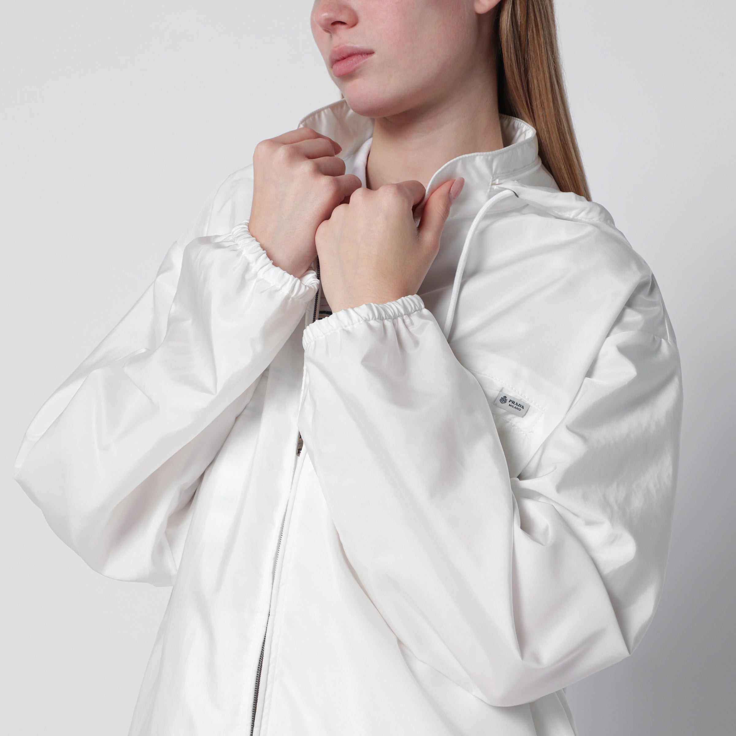 Prada White Re-Nylon lightweight jacket | TheDoubleF