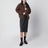Blue and brown reversible down jacket
