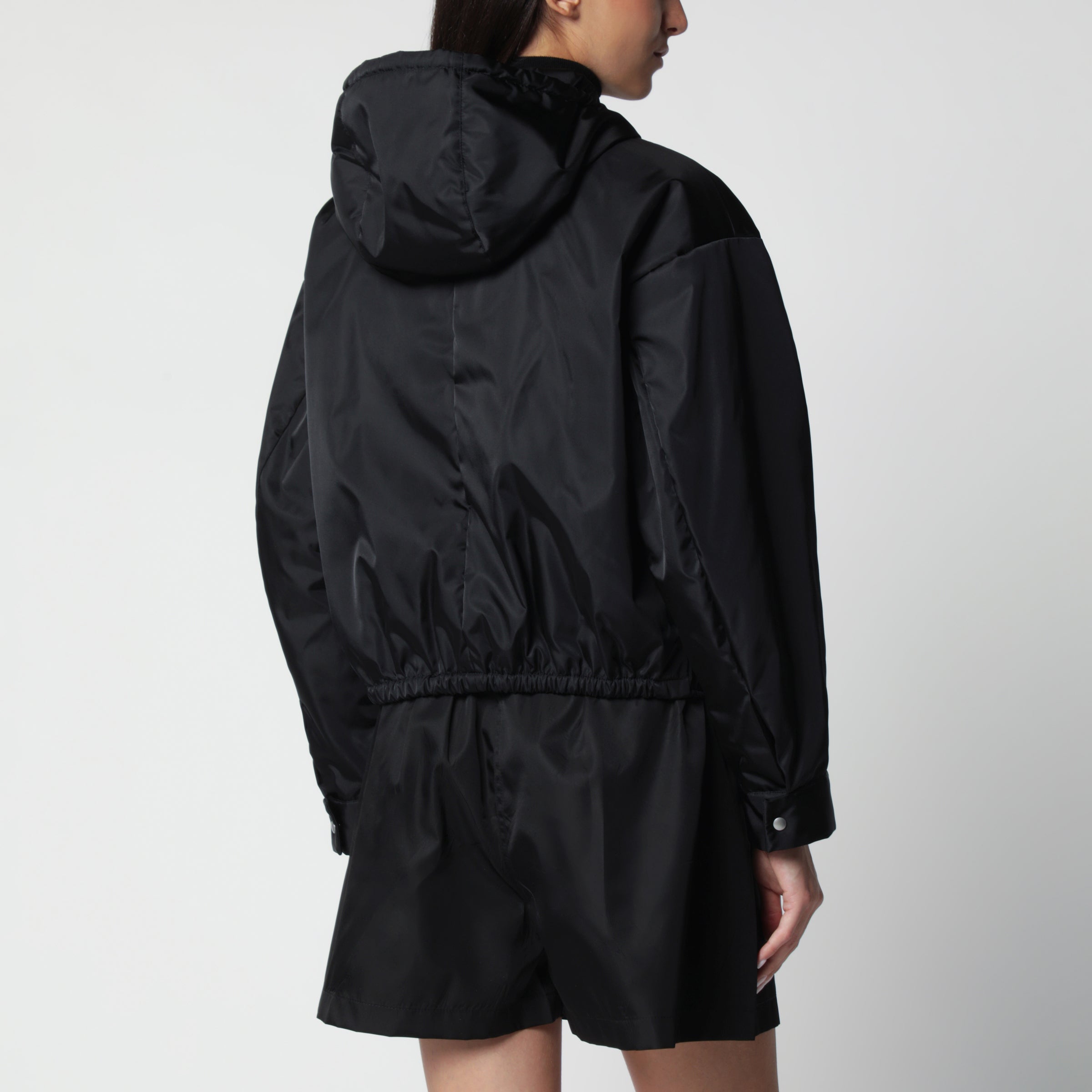 Prada Black zip jacket in Re-Nylon | TheDoubleF