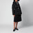 Doudoune noire ceinturée en Re-Nylon