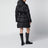 Black Re-Nylon long down jacket with belt bag