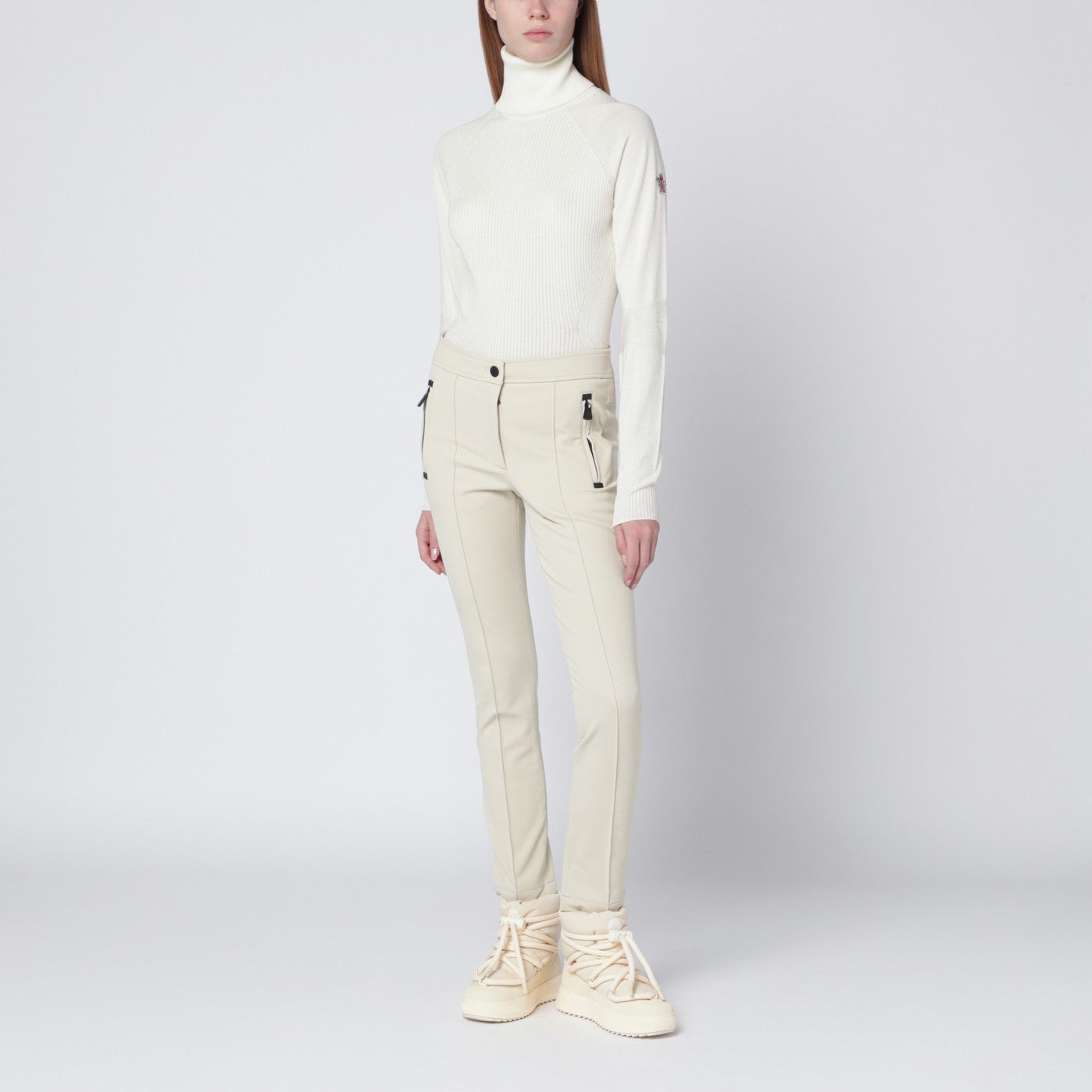 Pantaloni slim avorio in GORE-TEX 