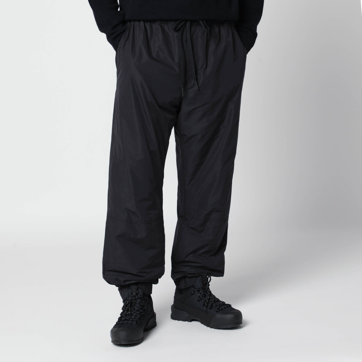 Black trousers in technical fabric