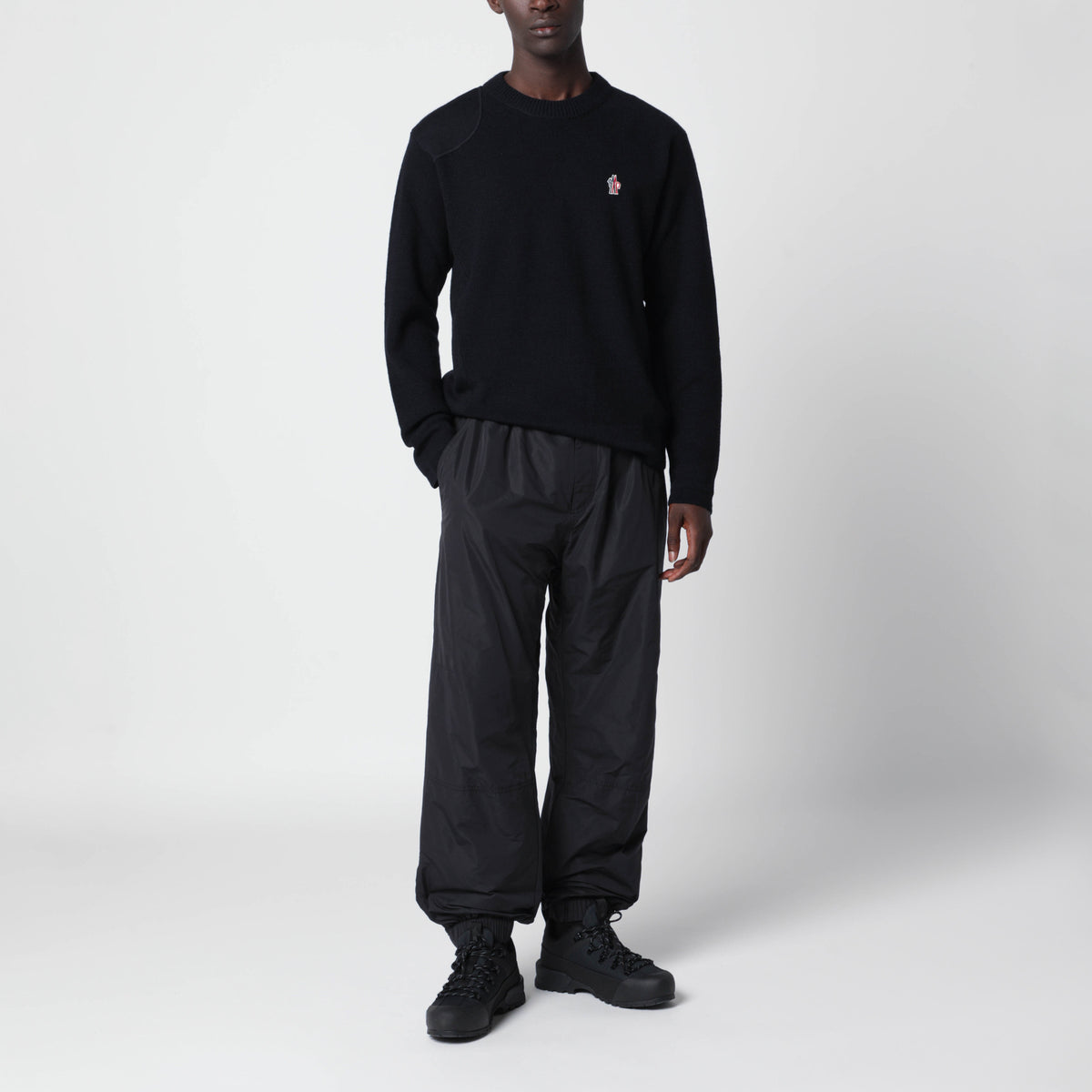 Black trousers in technical fabric