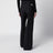 Schwarze Hose mit weitem Bein aus Wolle