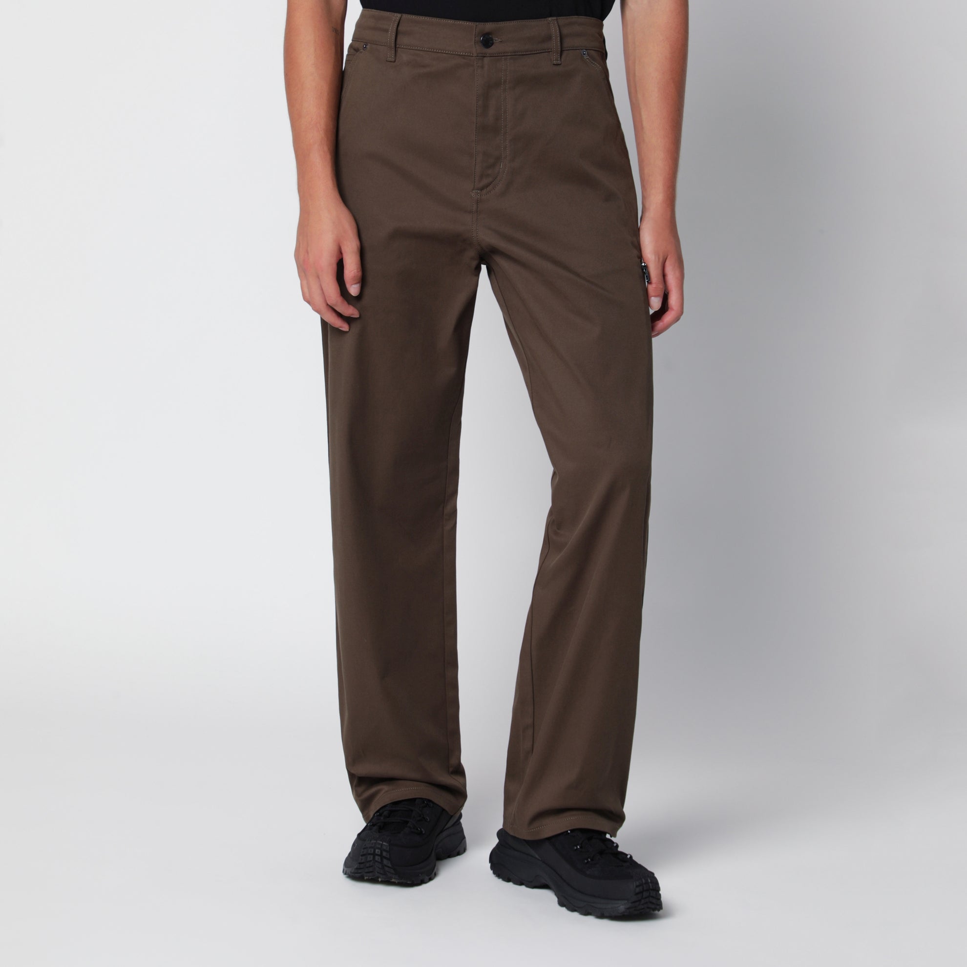 Khakigrüne Hose aus technischer Baumwolle