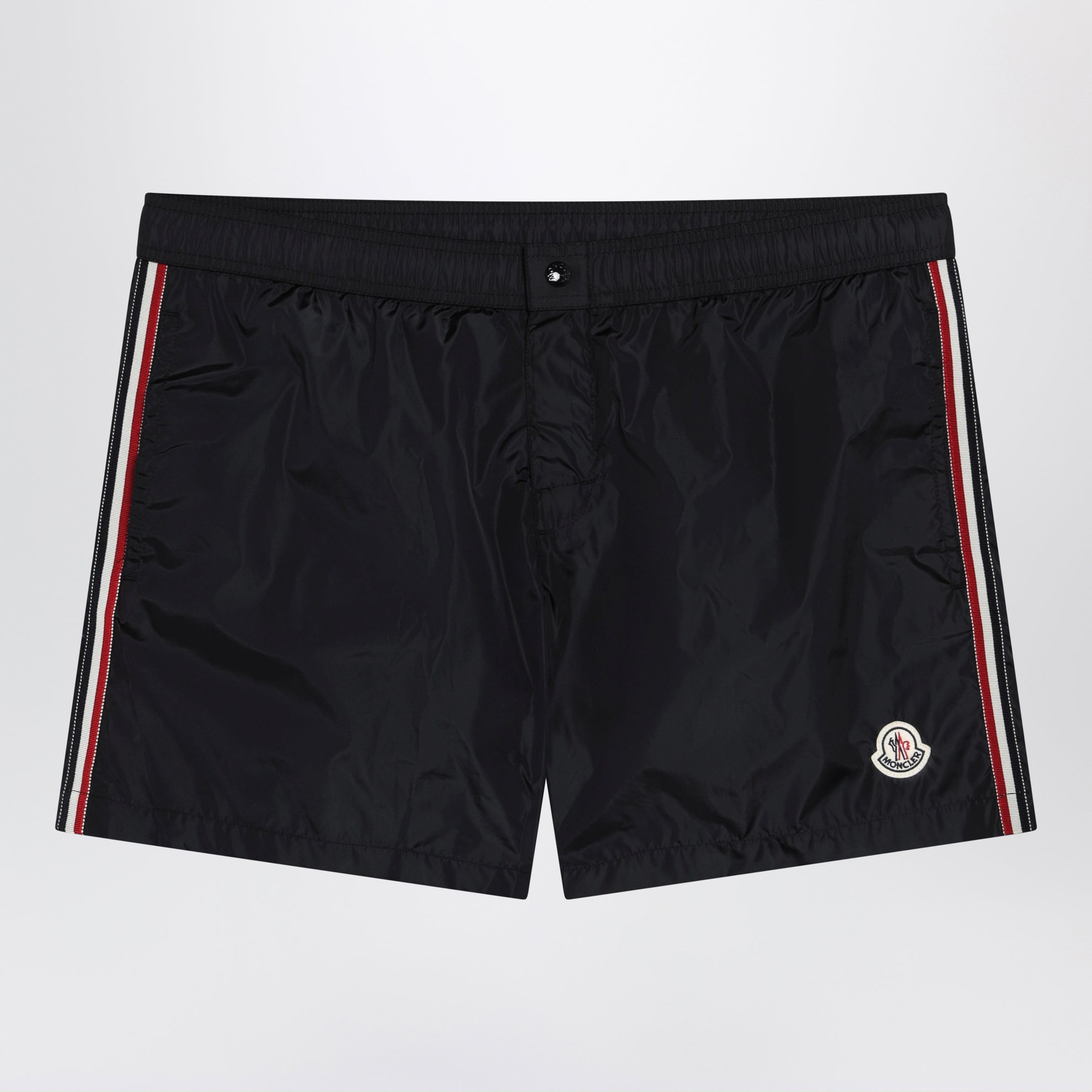 Schwarze Badeshorts mit Logo-Patch