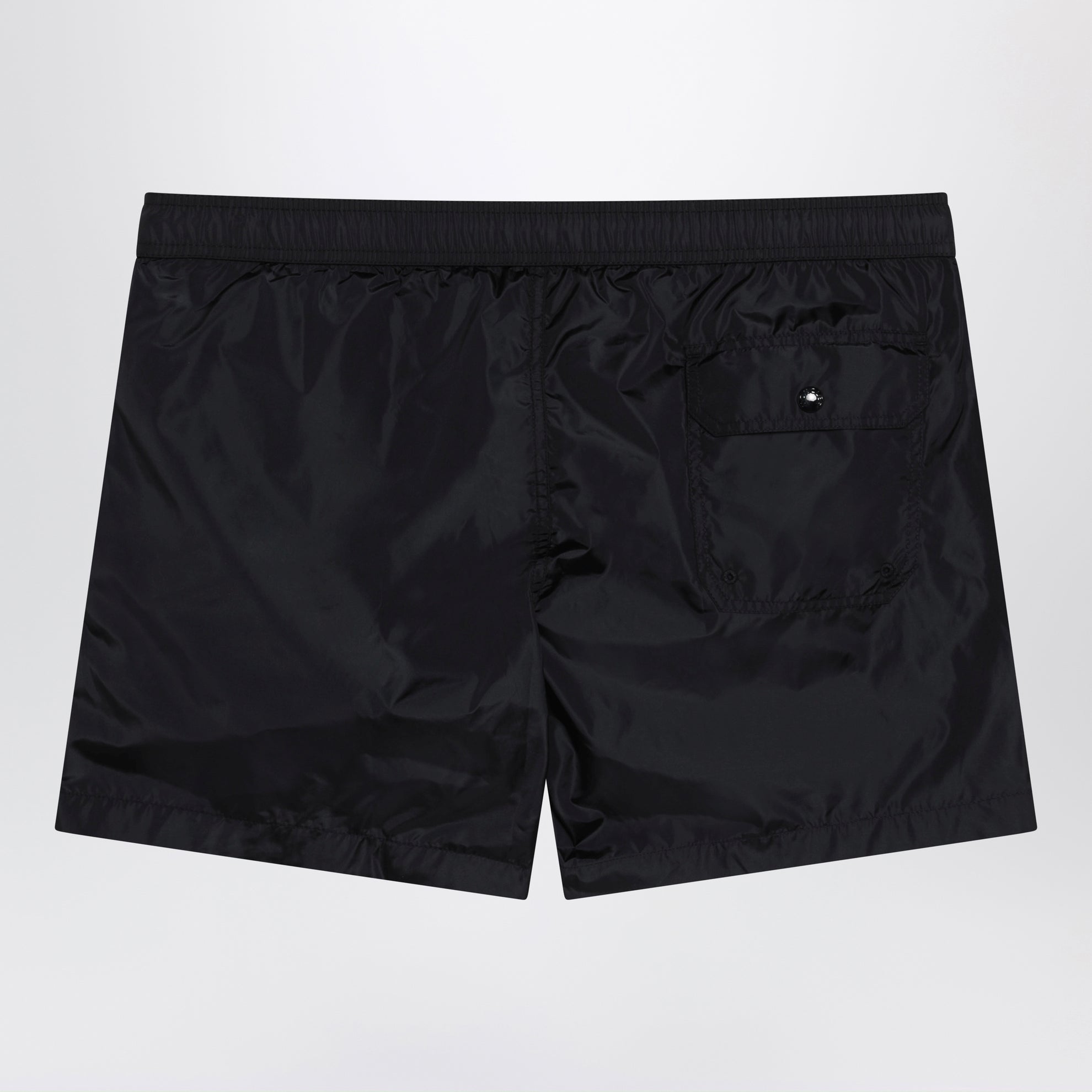 Schwarze Badeshorts mit Logo-Patch