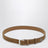 Suede leather belt with logo plaque