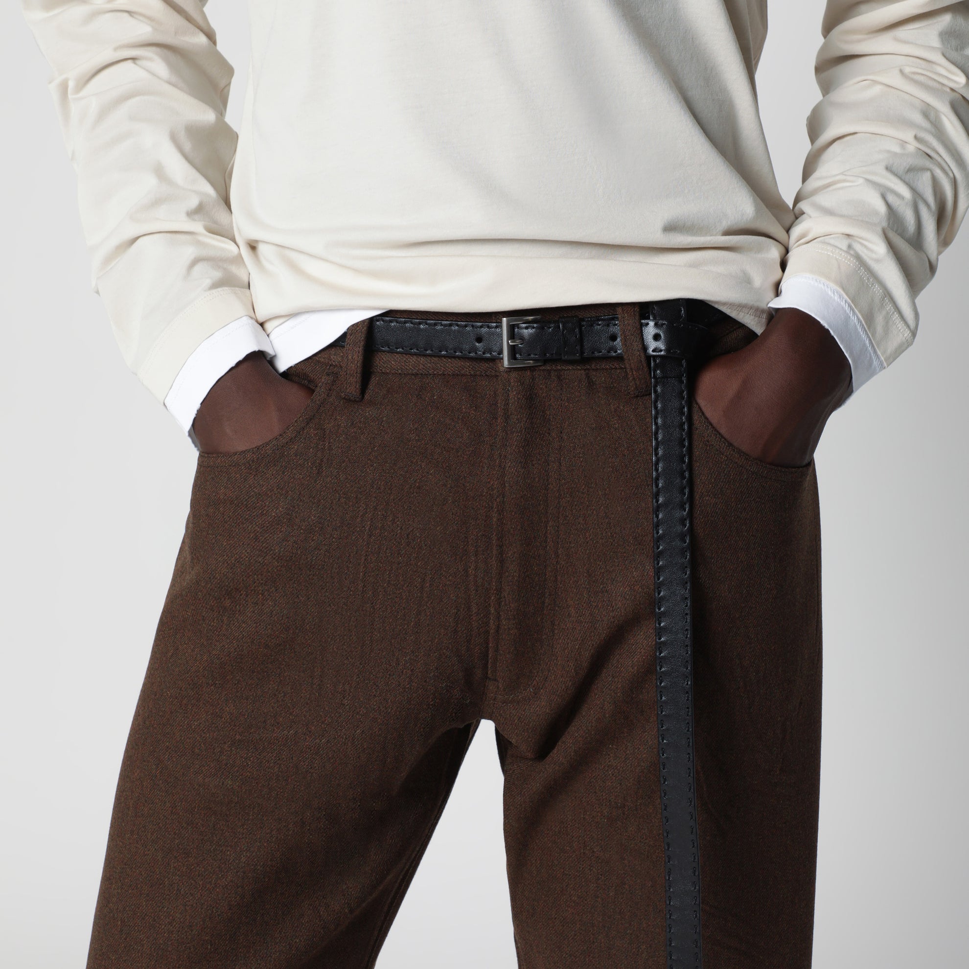 Black leather belt
