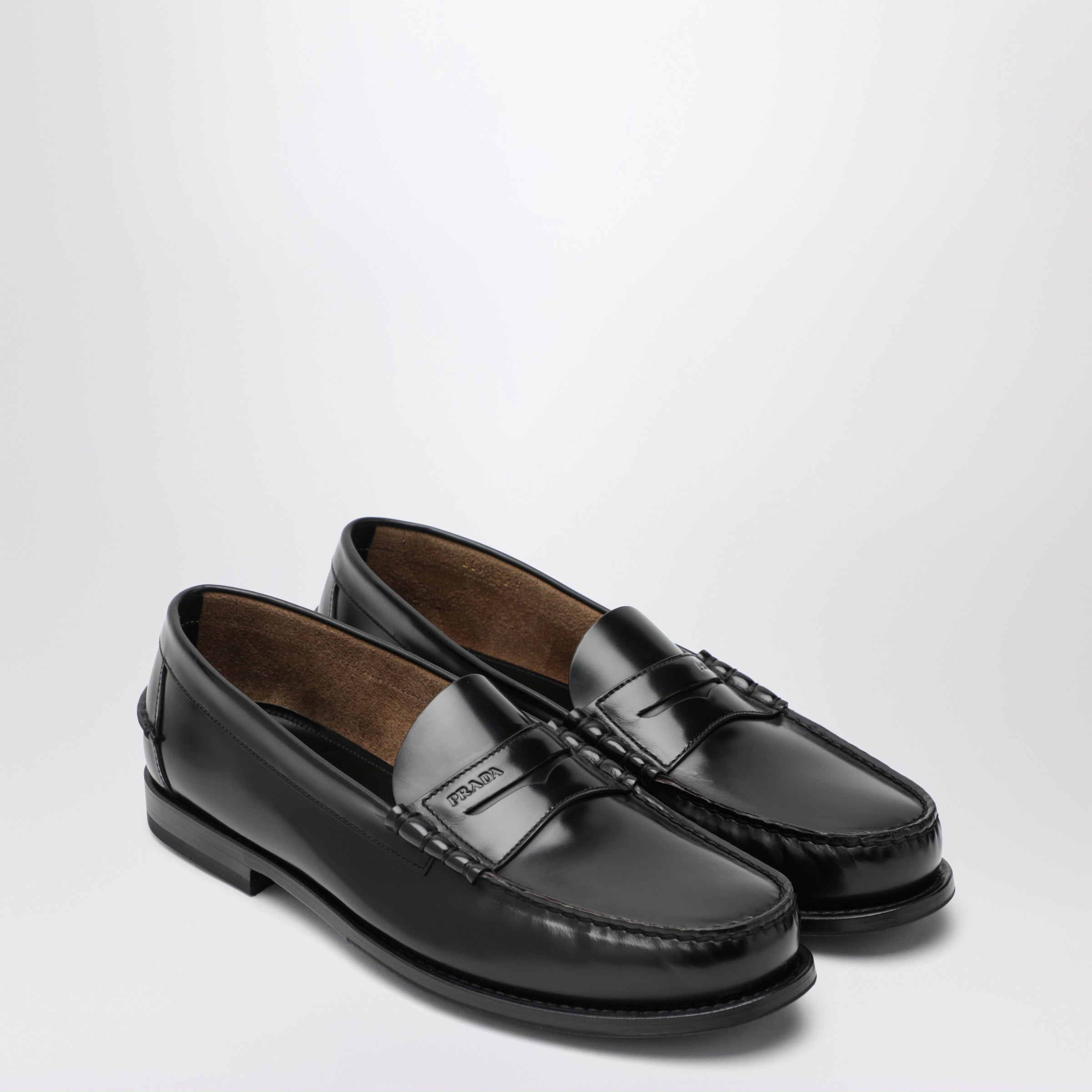 Prada Black brushed leather loafers | TheDoubleF