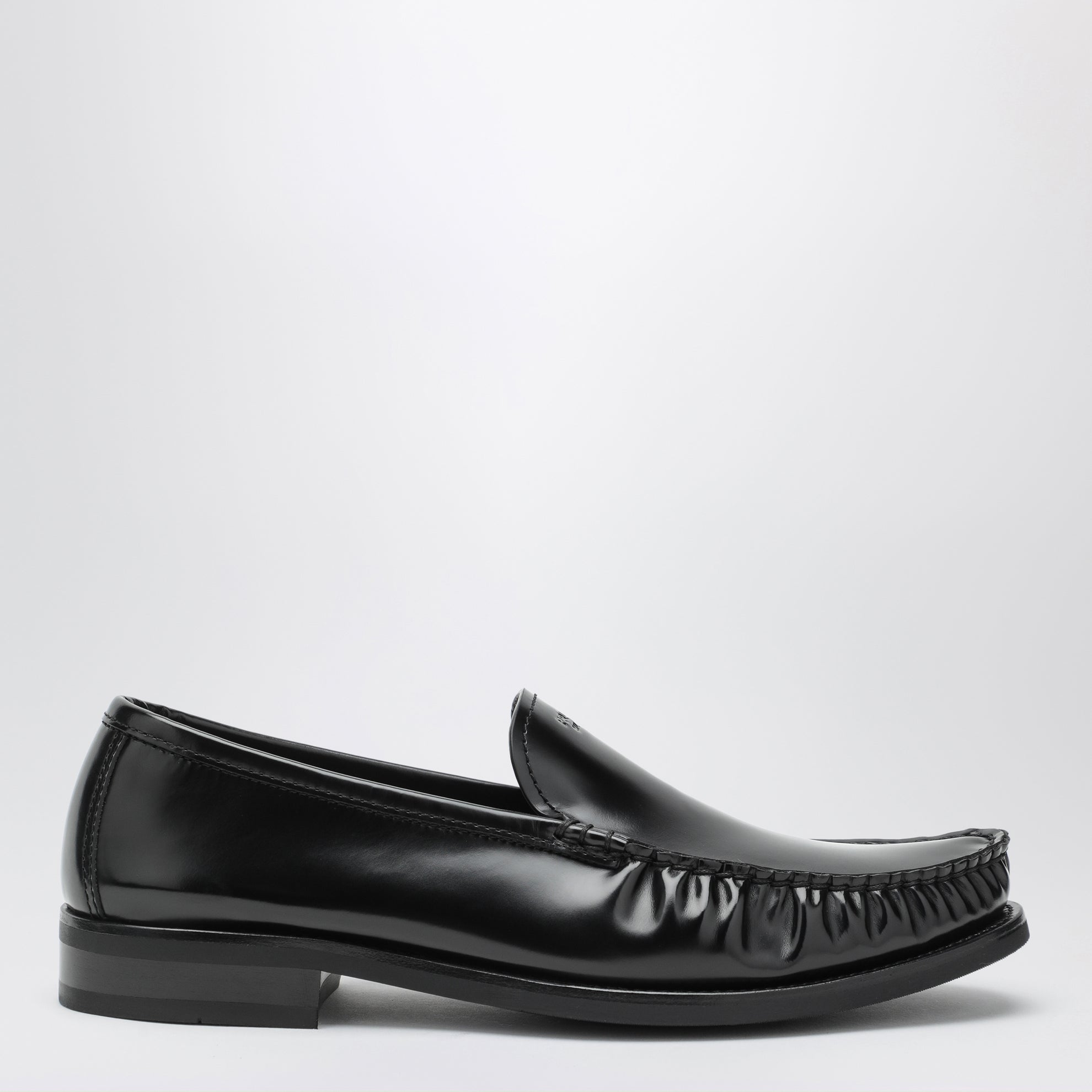 Mocassins noirs en cuir brossé