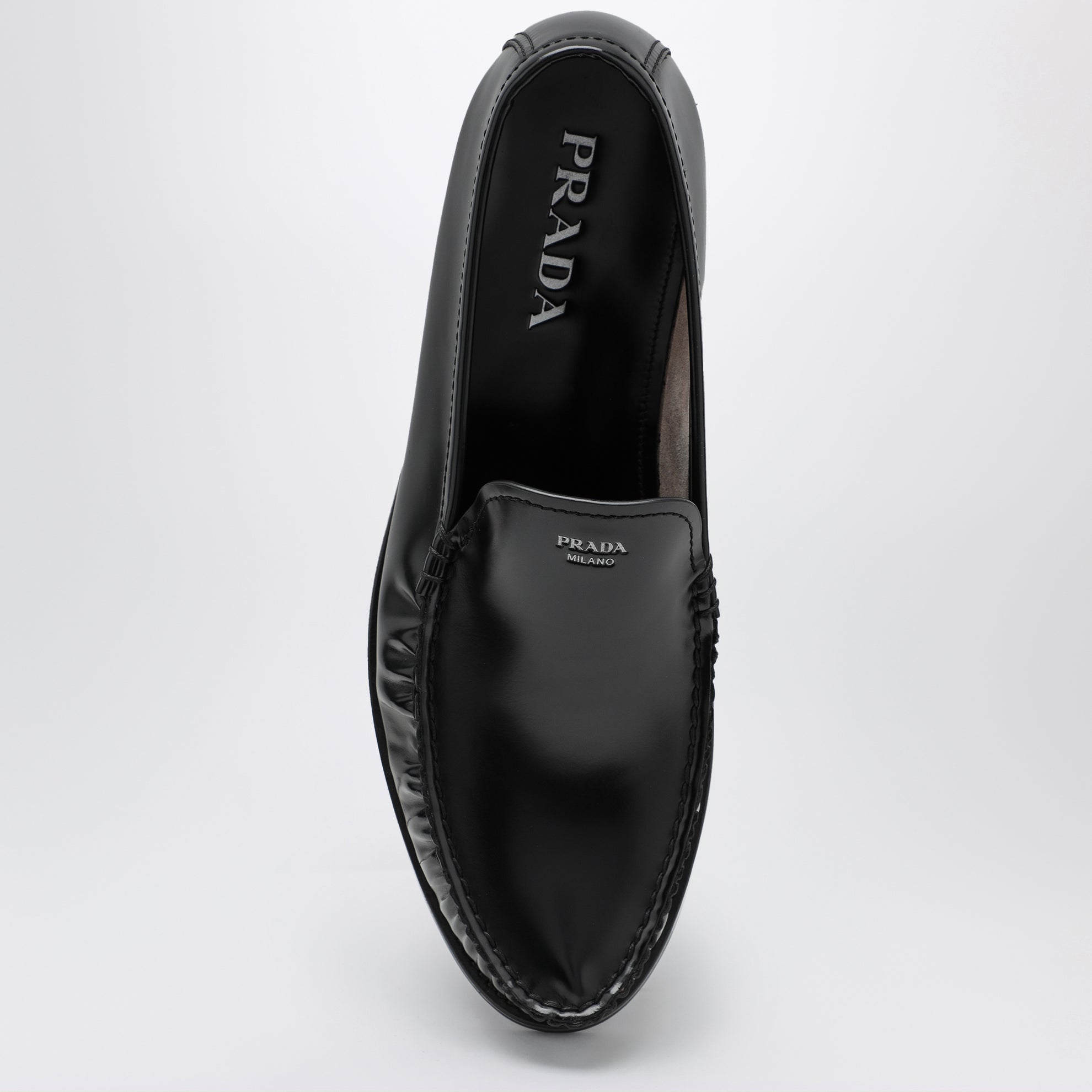 Mocassins noirs en cuir brossé