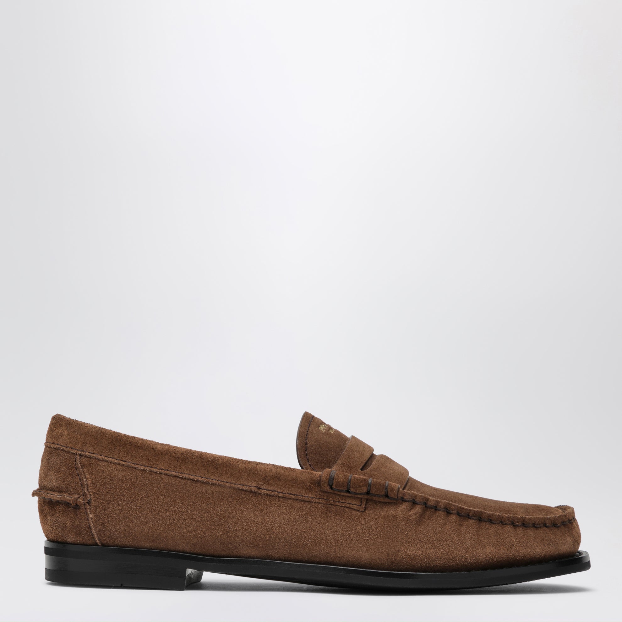 Cacao aged-effect suede loafers