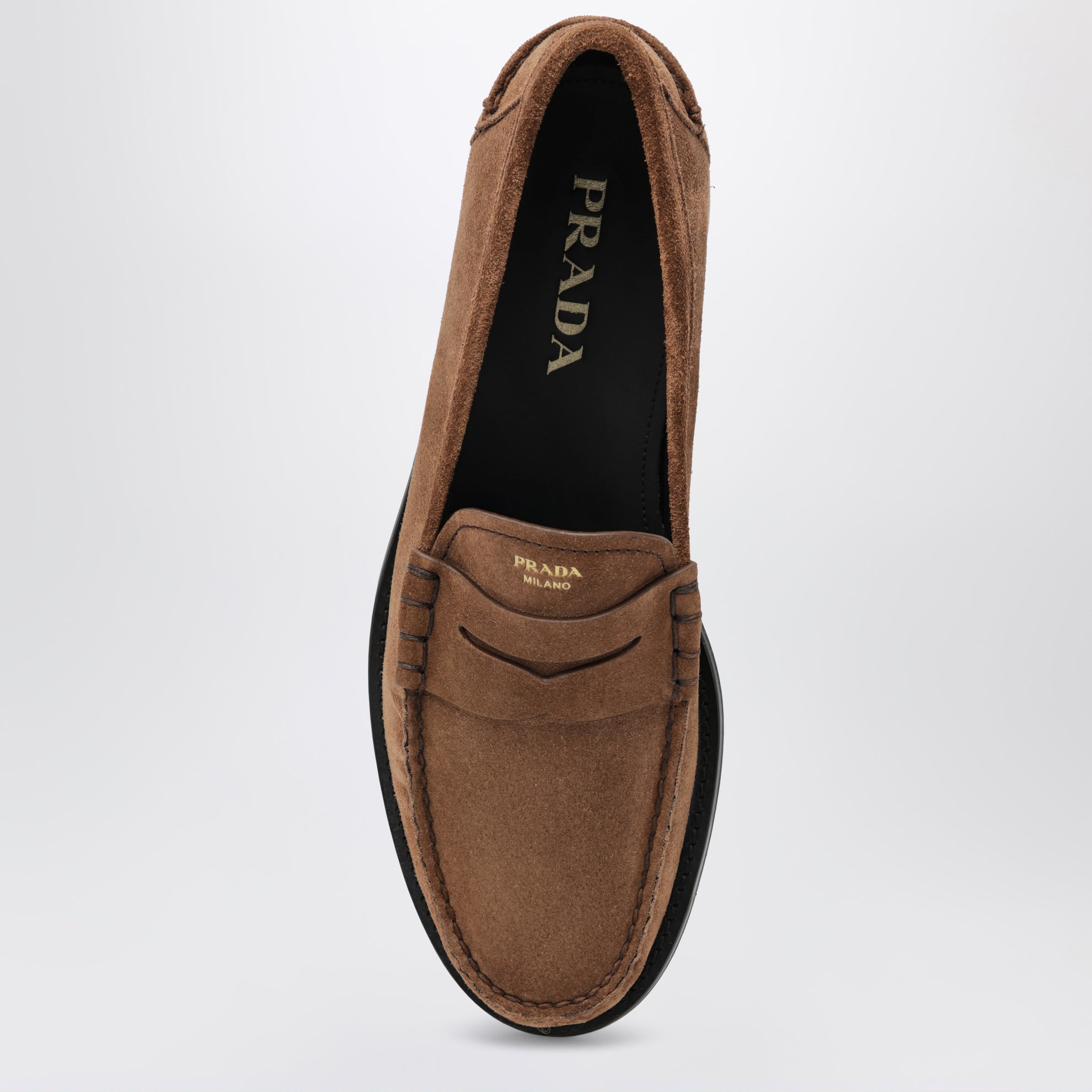 Cacao aged-effect suede loafers