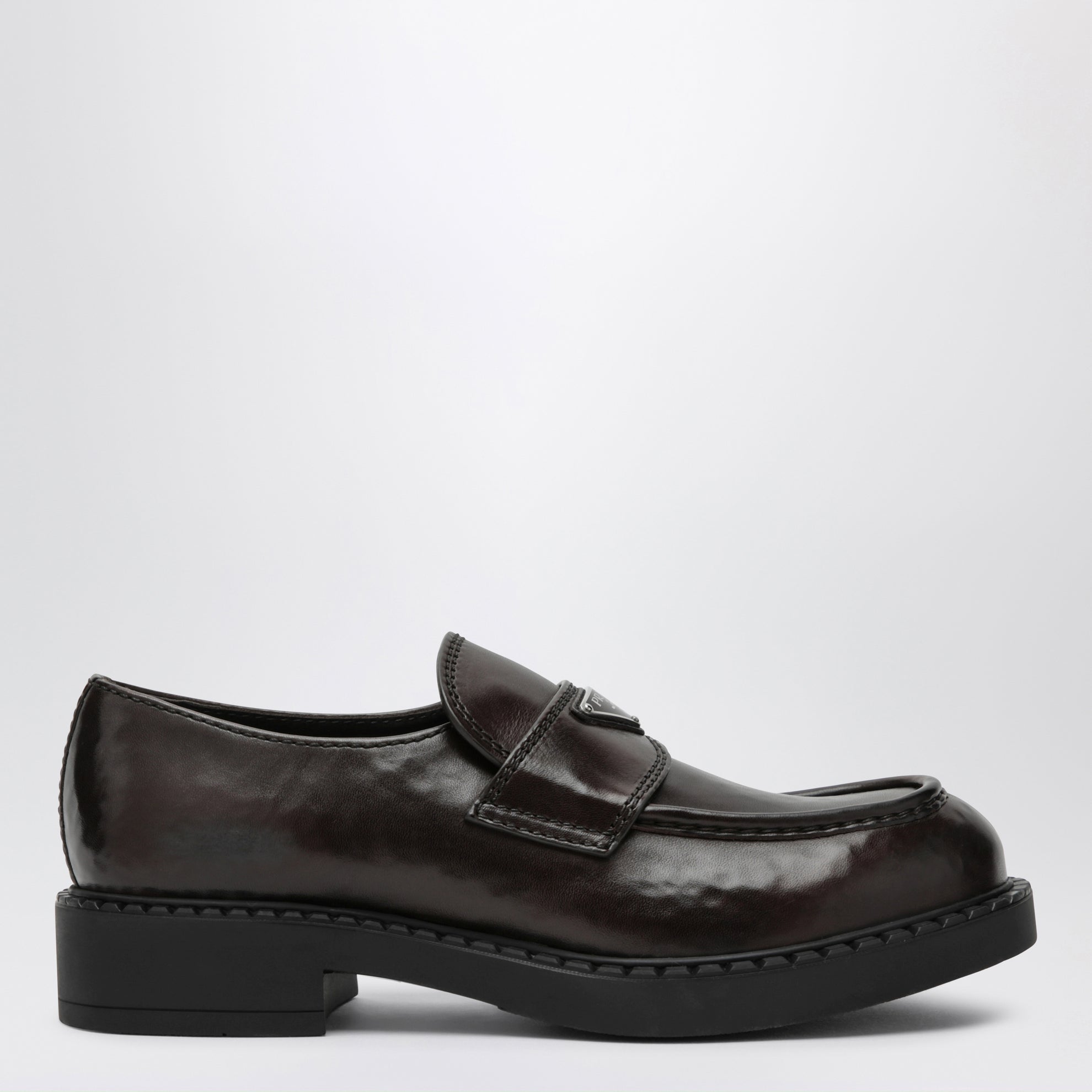 Chocolate Leather Loafers in Brown Leather