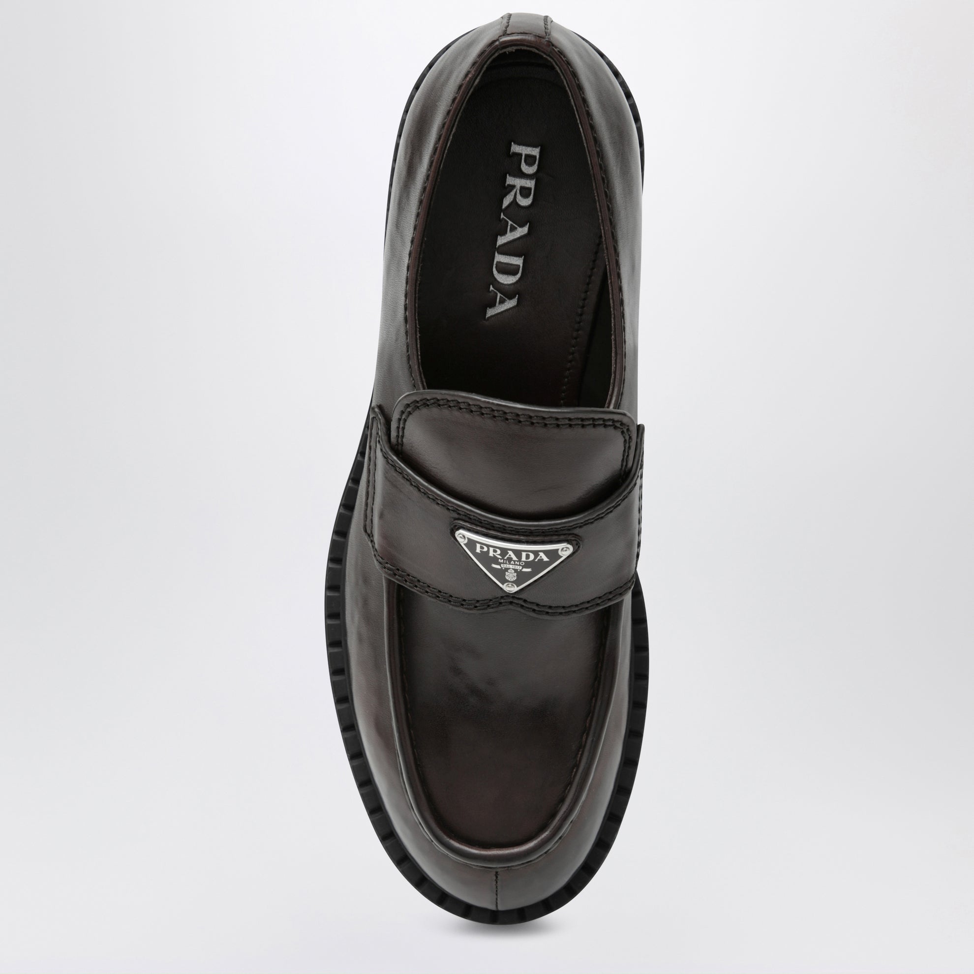Chocolate Leather Loafers in Brown Leather
