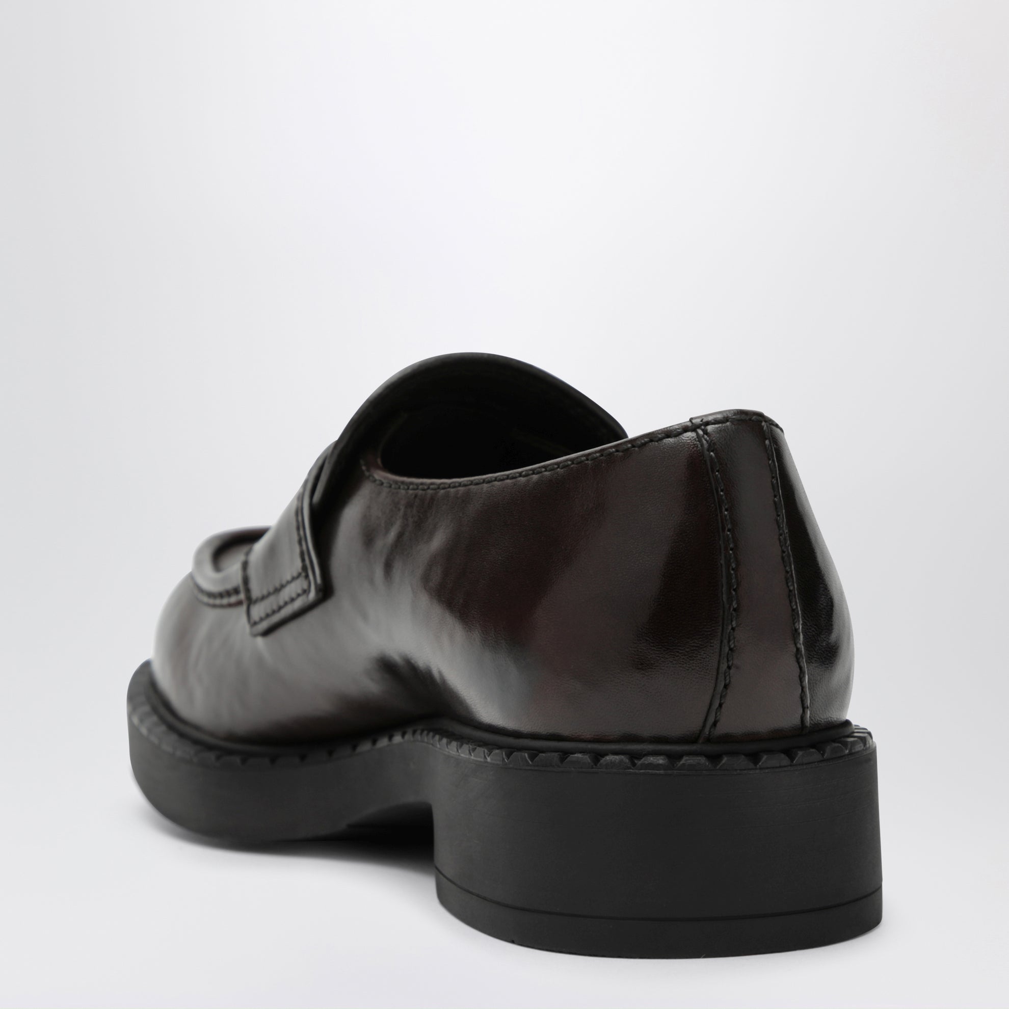 Chocolate Leather Loafers in Brown Leather
