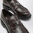 Chocolate Leather Loafers in Brown Leather