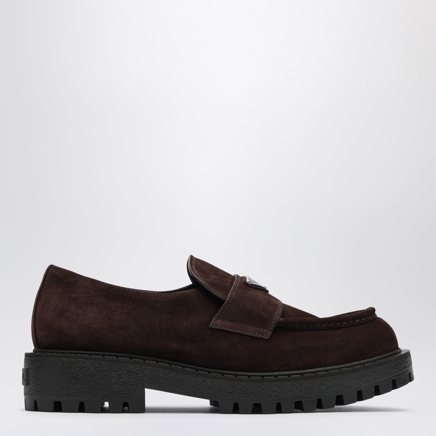 Brown suede leather loafers