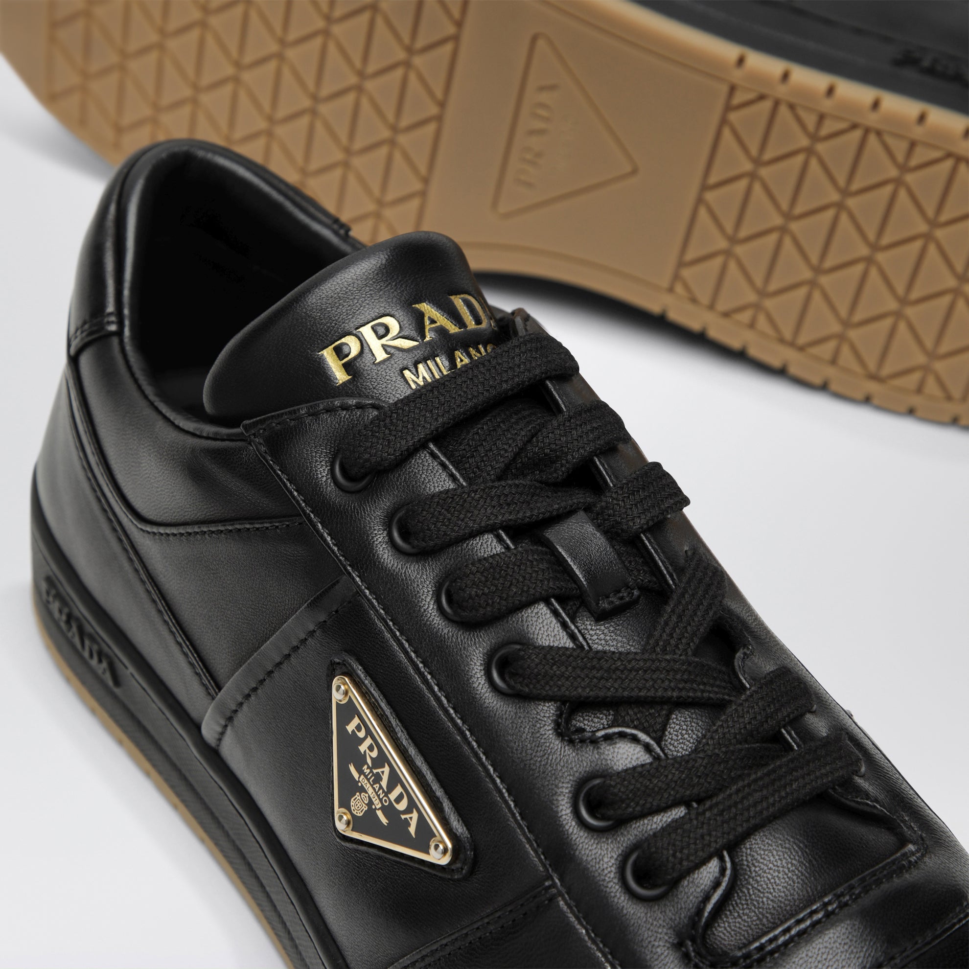 Sneakers Downtown noires en cuir nappa