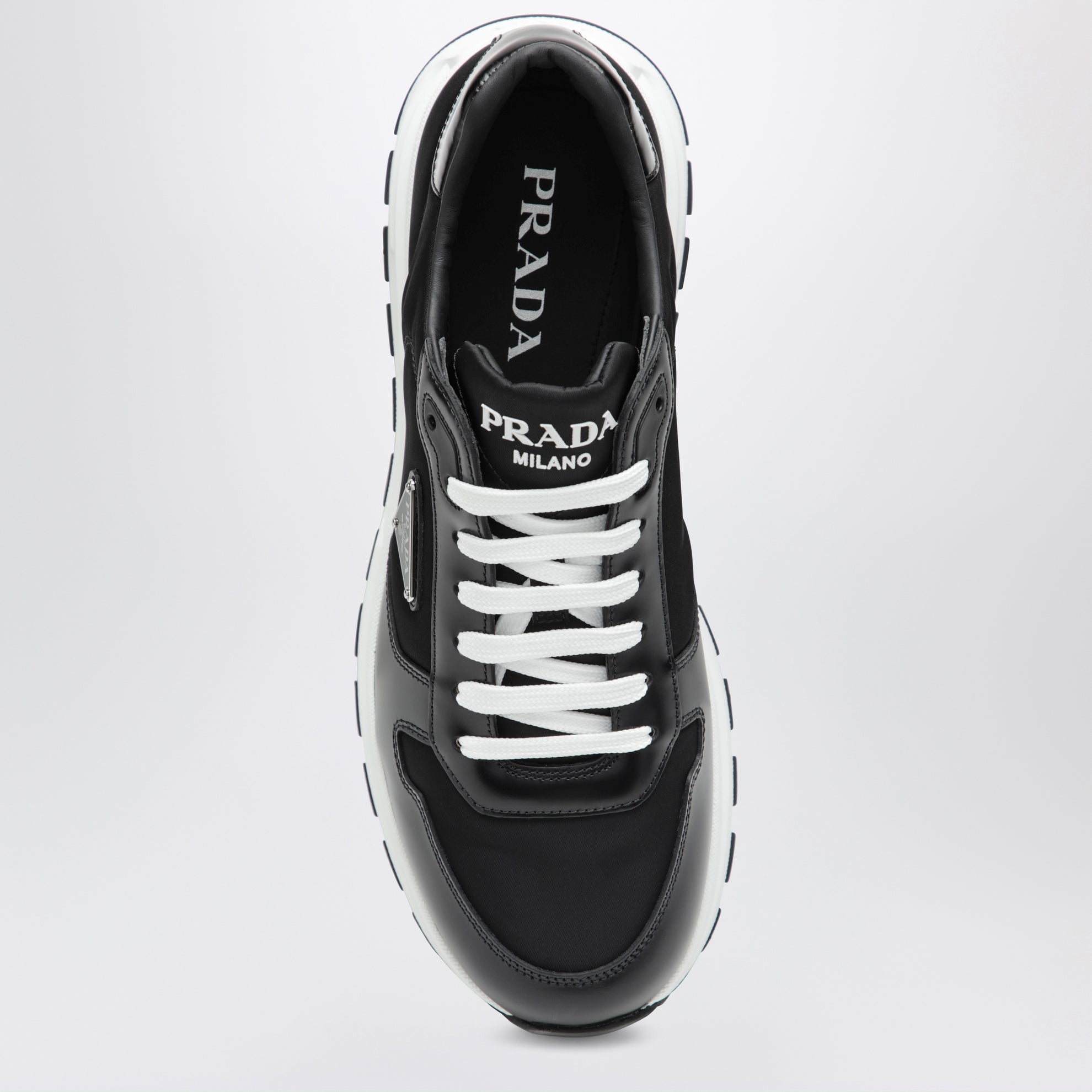 Prax 01 sneakers in black Re-Nylon and brushed leather