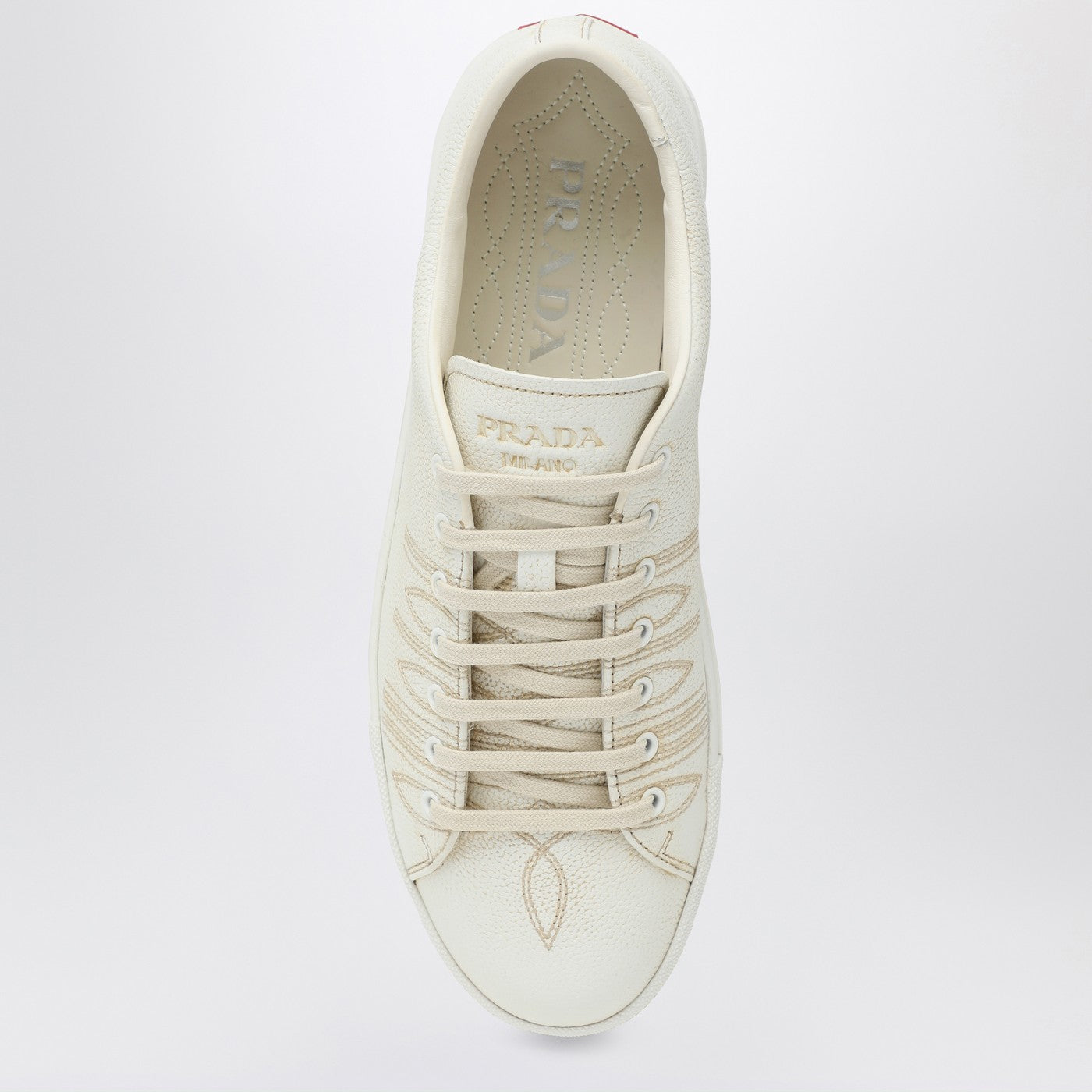 Baskets couleur talc en cuir