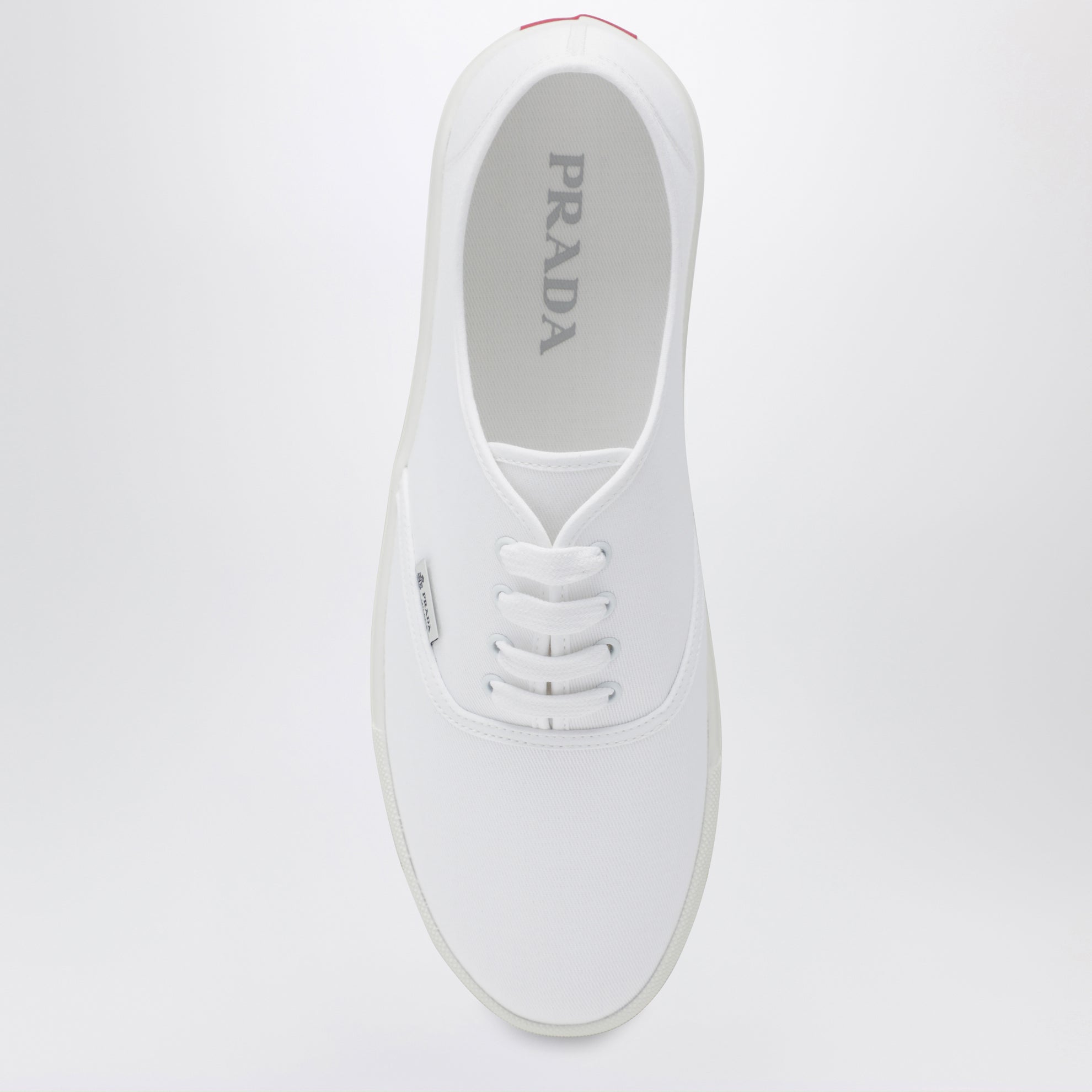 White drill fabric sneakers