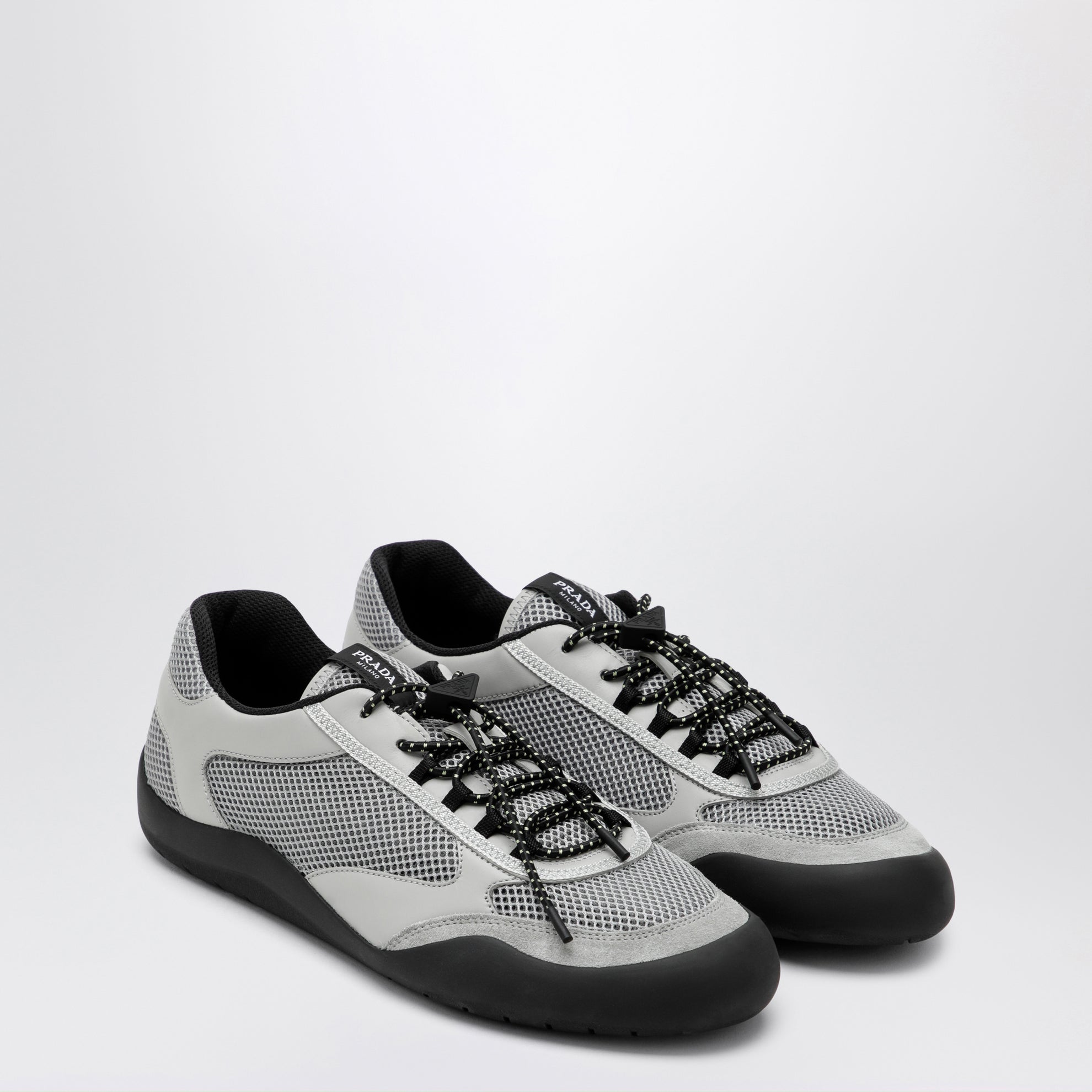 Graue Speedrock Sneakers aus Leder und Mesh-Gewebe