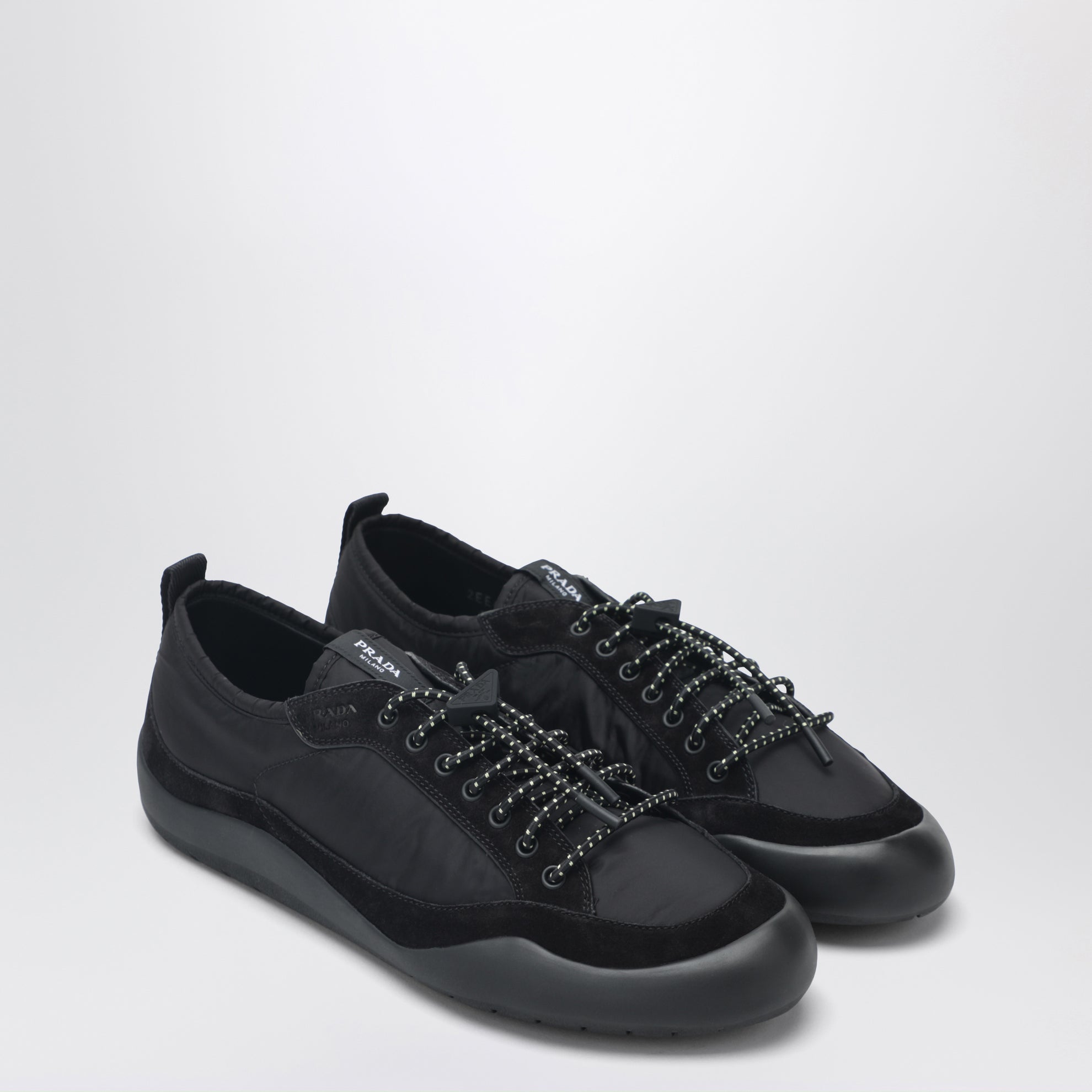 Black Speedrock sneakers in Re-Nylon and suede