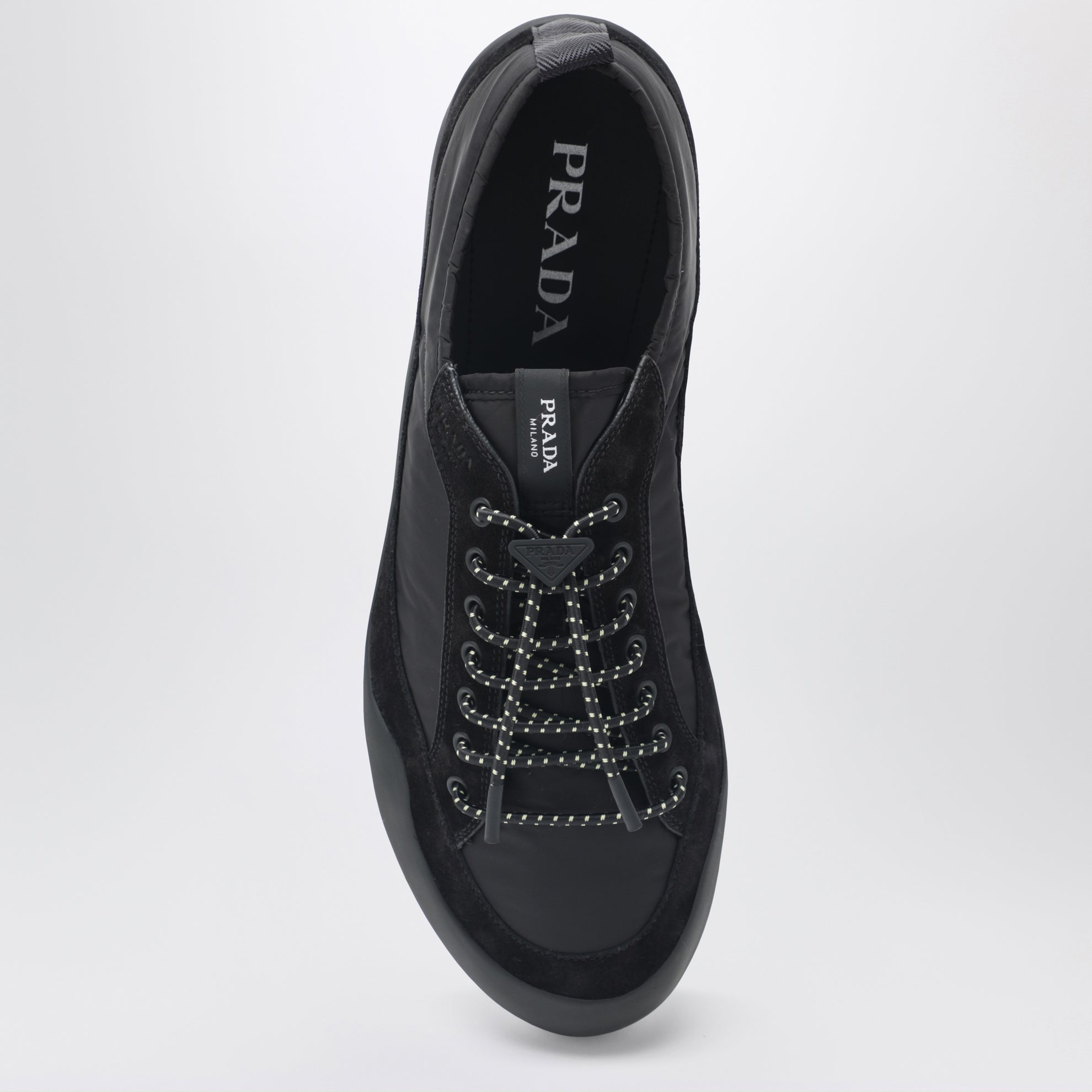 Black Speedrock sneakers in Re-Nylon and suede