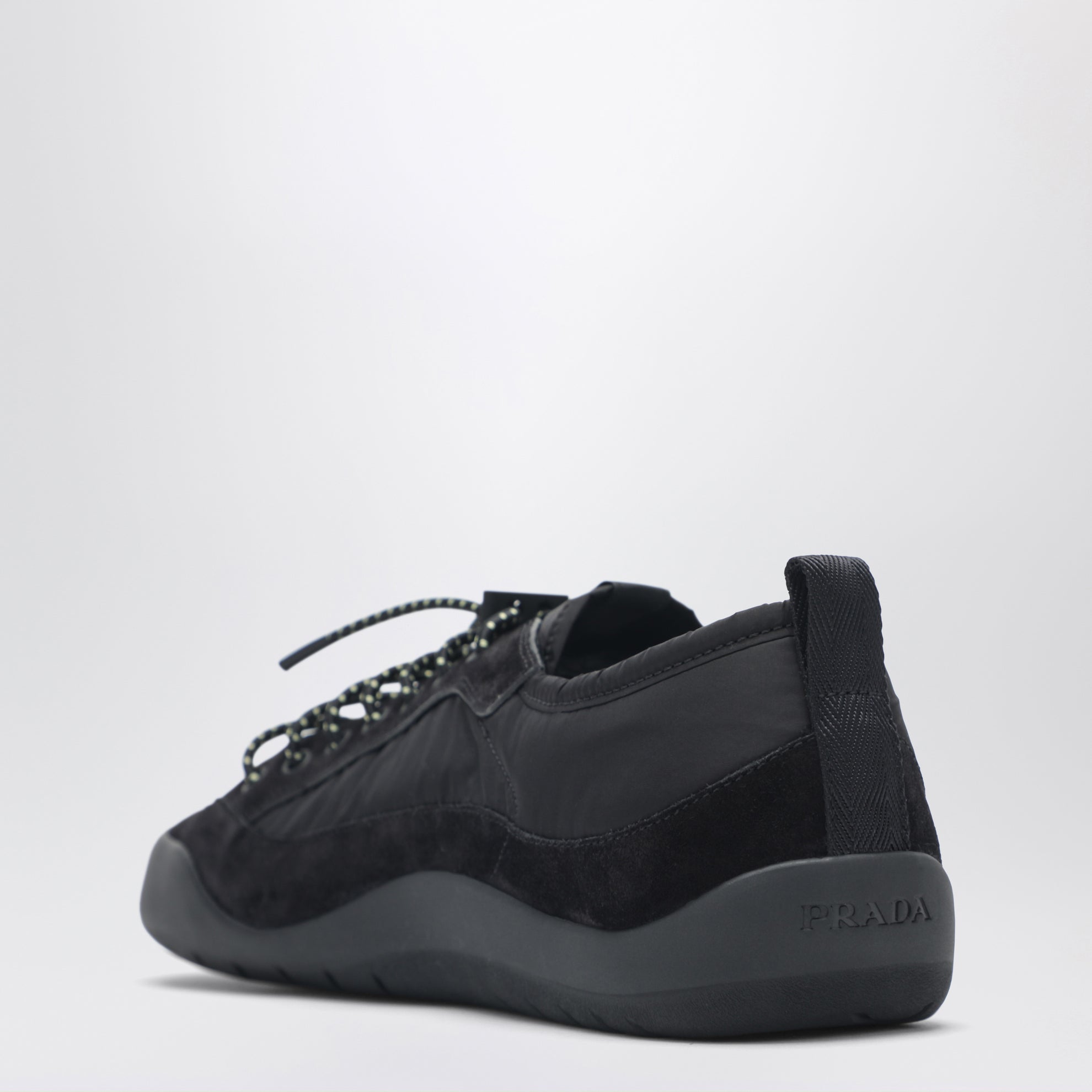 Black Speedrock sneakers in Re-Nylon and suede