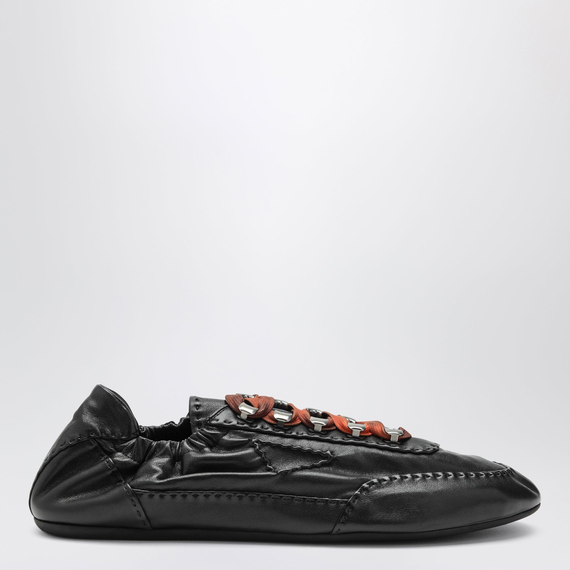 Sneakers Collapse con ganci in nappa anticata nere