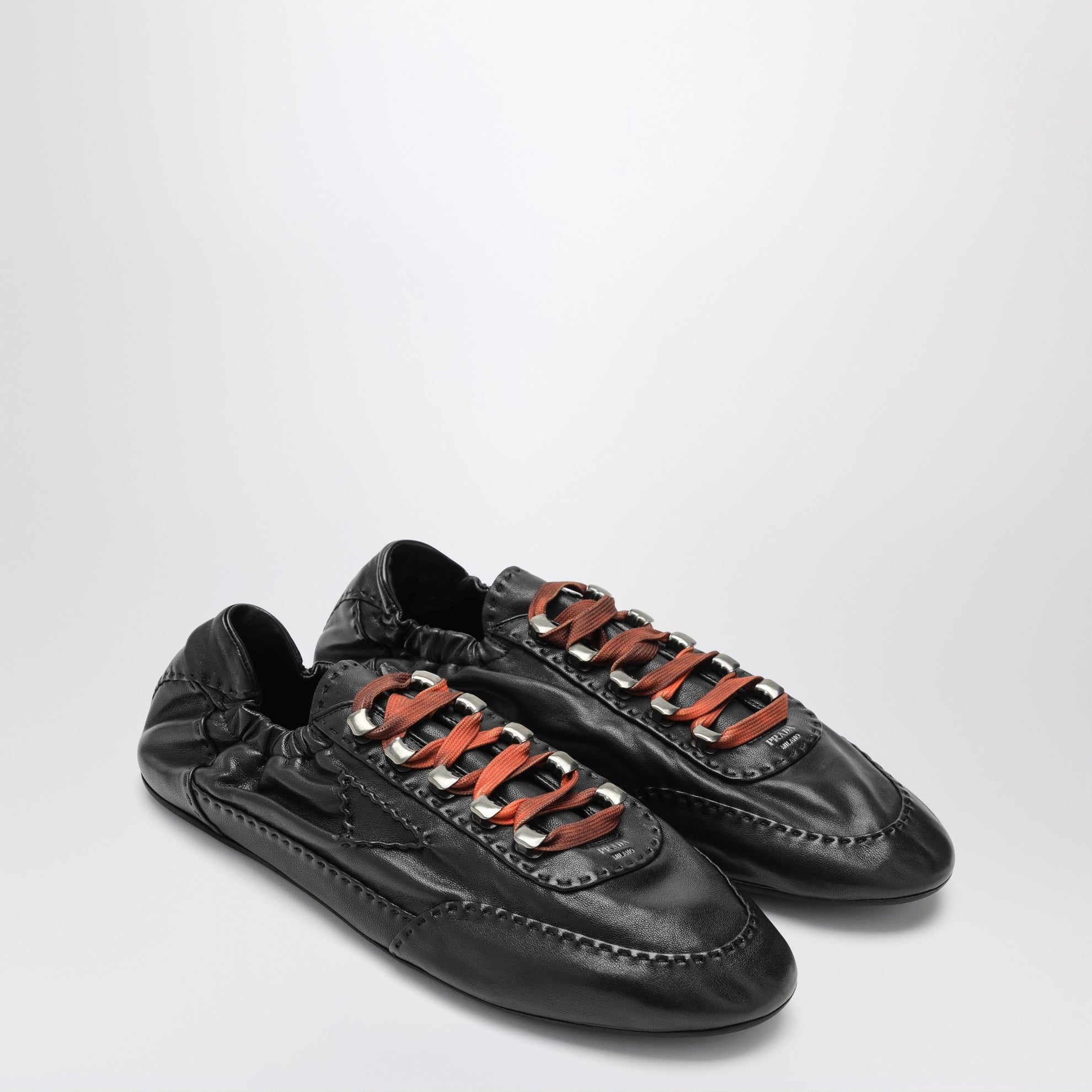 Sneakers Collapse con ganci in nappa anticata nere