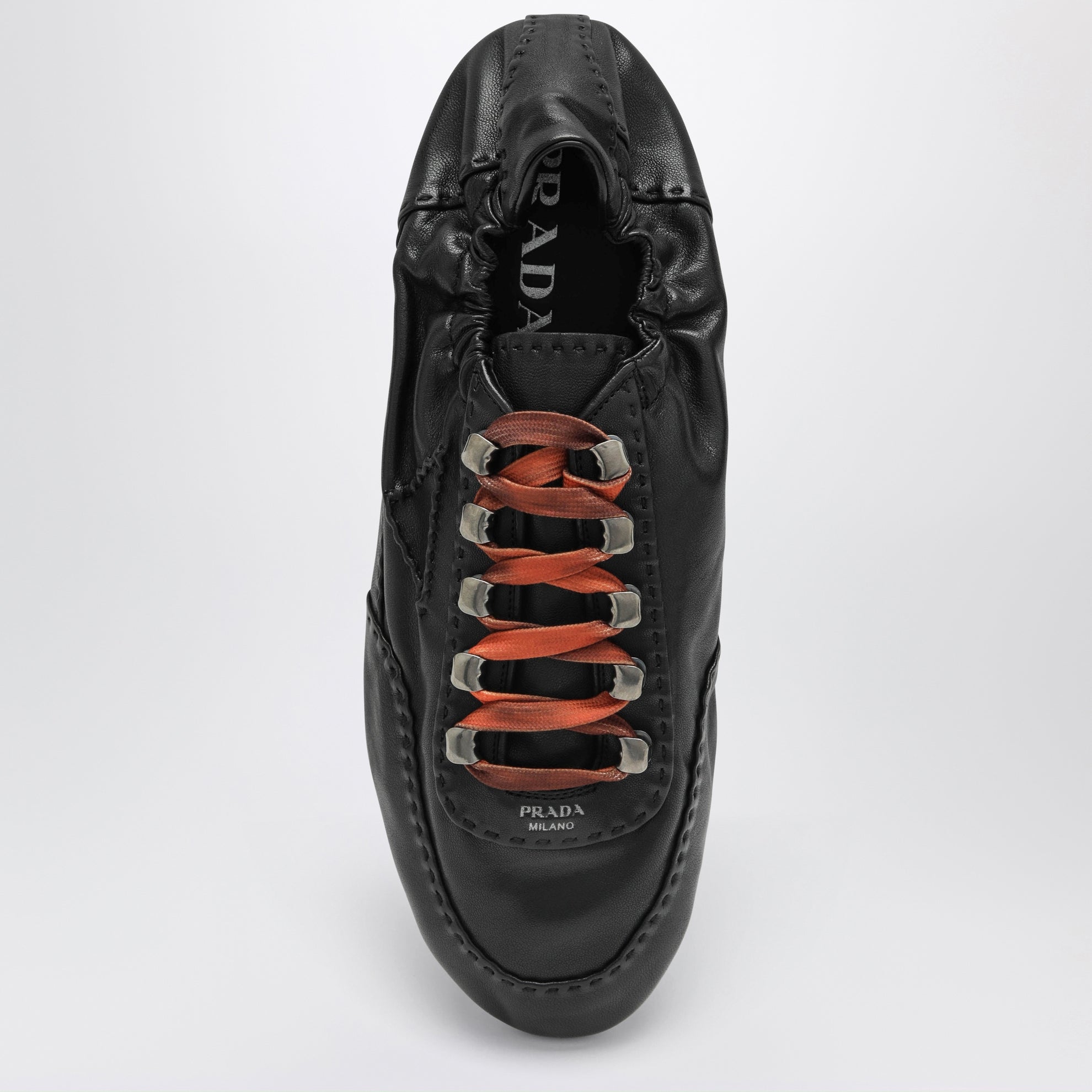Sneakers Collapse con ganci in nappa anticata nere